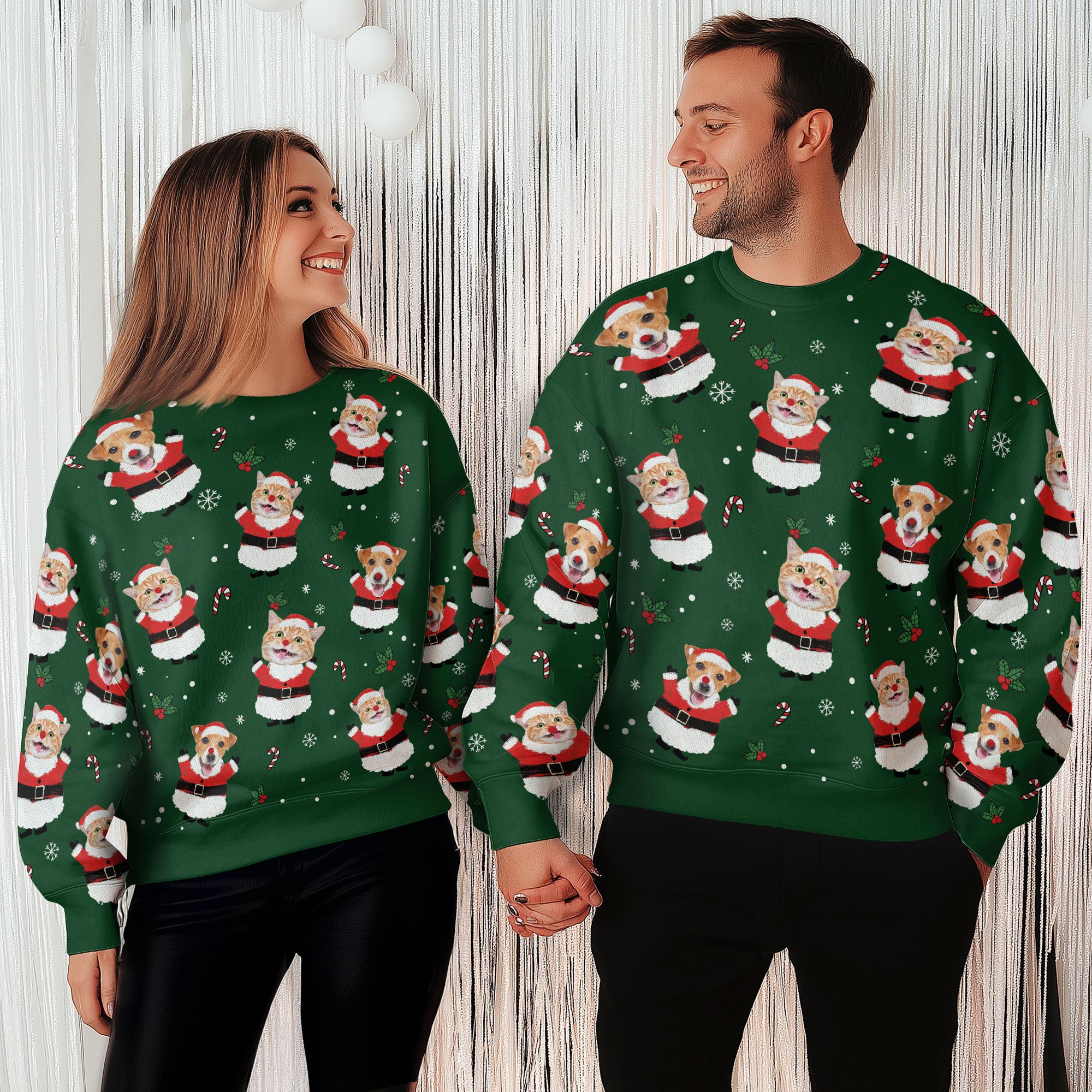 Custom Pet Face Ugly Christmas Sweater – Personalized Holiday Sweatshirt for Women, Funny Dog Gift