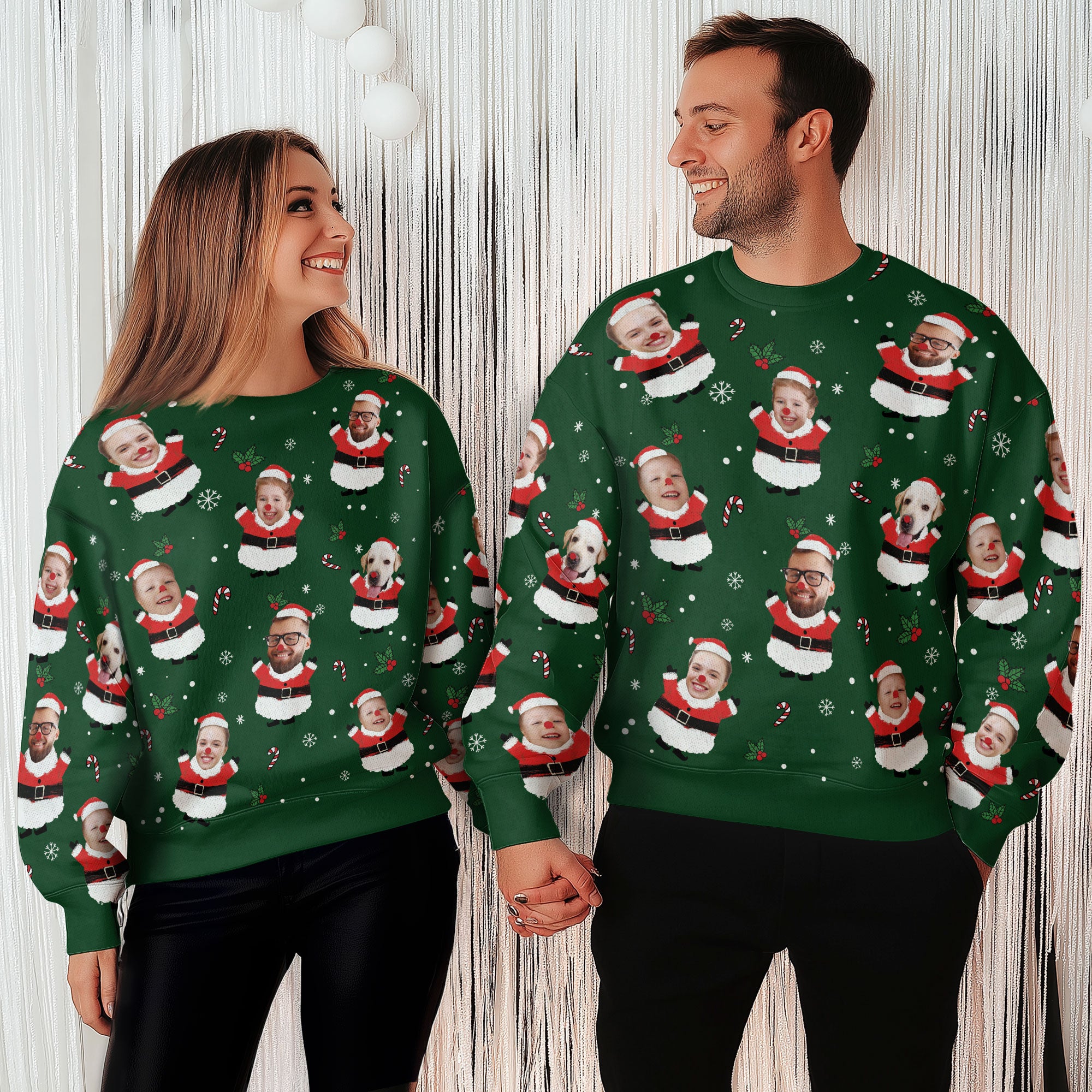 Custom Face Ugly Christmas Sweater – Personalized Photo Holiday Sweatshirt, Funny Family Gift