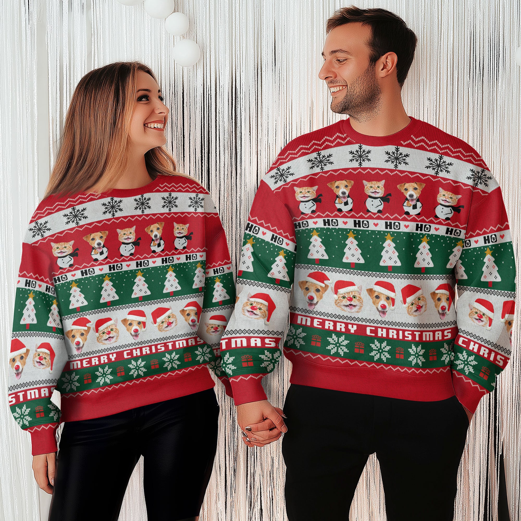 Funny Pet Face Ugly Christmas Sweater – Personalized Holiday Sweatshirt for Dog Mom & Cat Mom