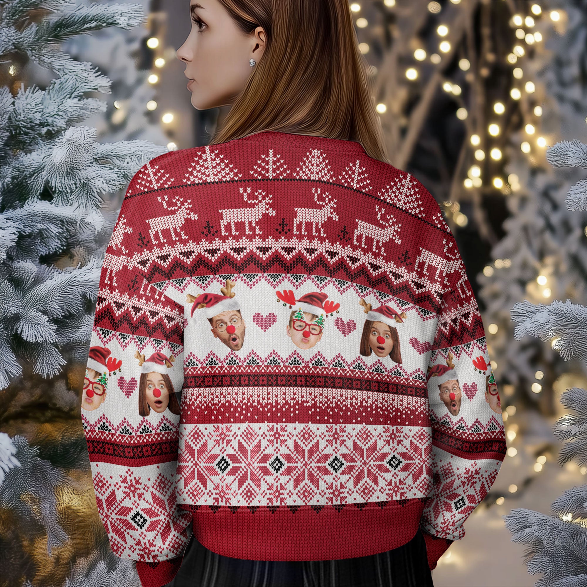 Personalized Photo Ugly Xmas Sweater – Funny Custom Face Christmas Sweatshirt for Holiday Gift