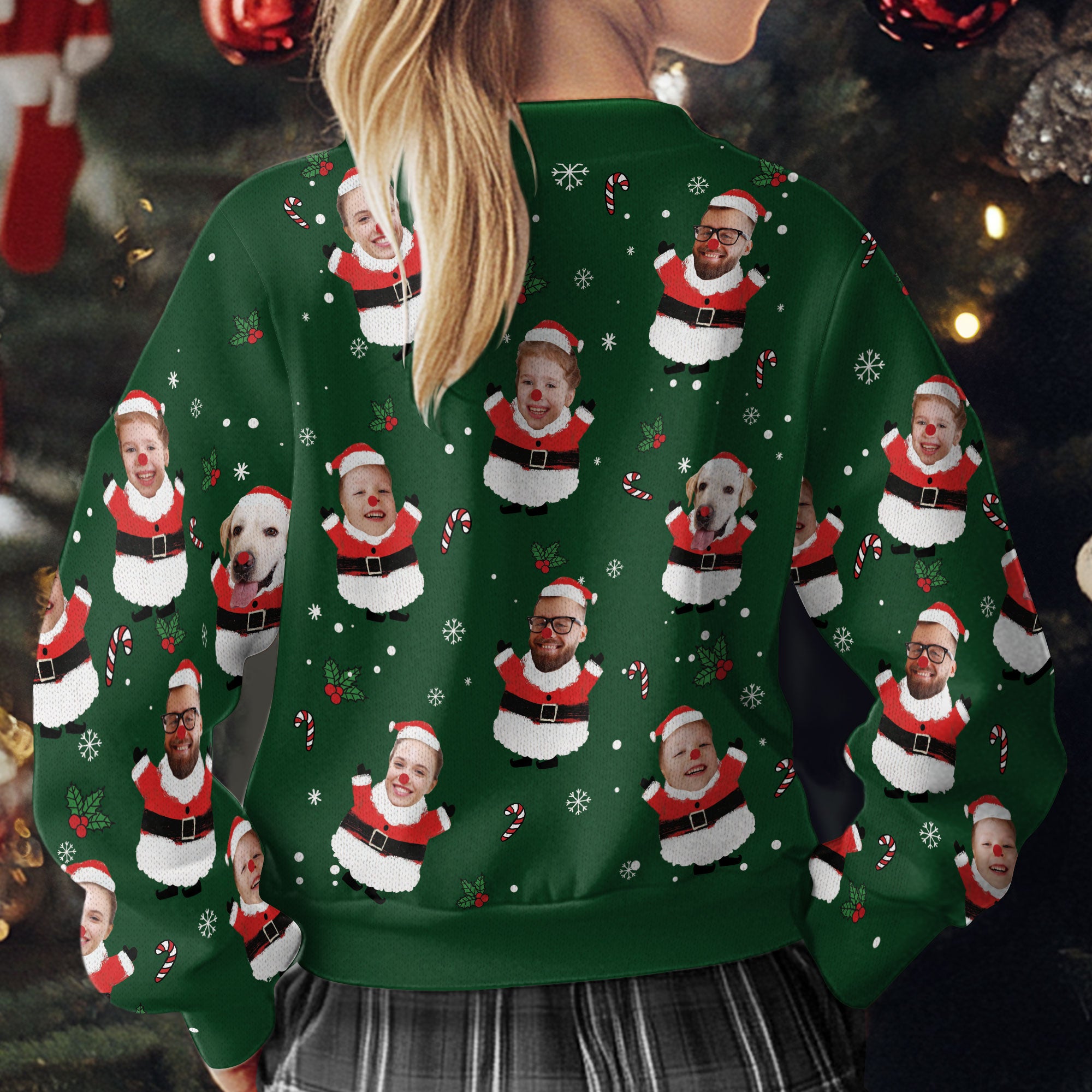 Custom Face Ugly Christmas Sweater – Personalized Photo Holiday Sweatshirt, Funny Family Gift