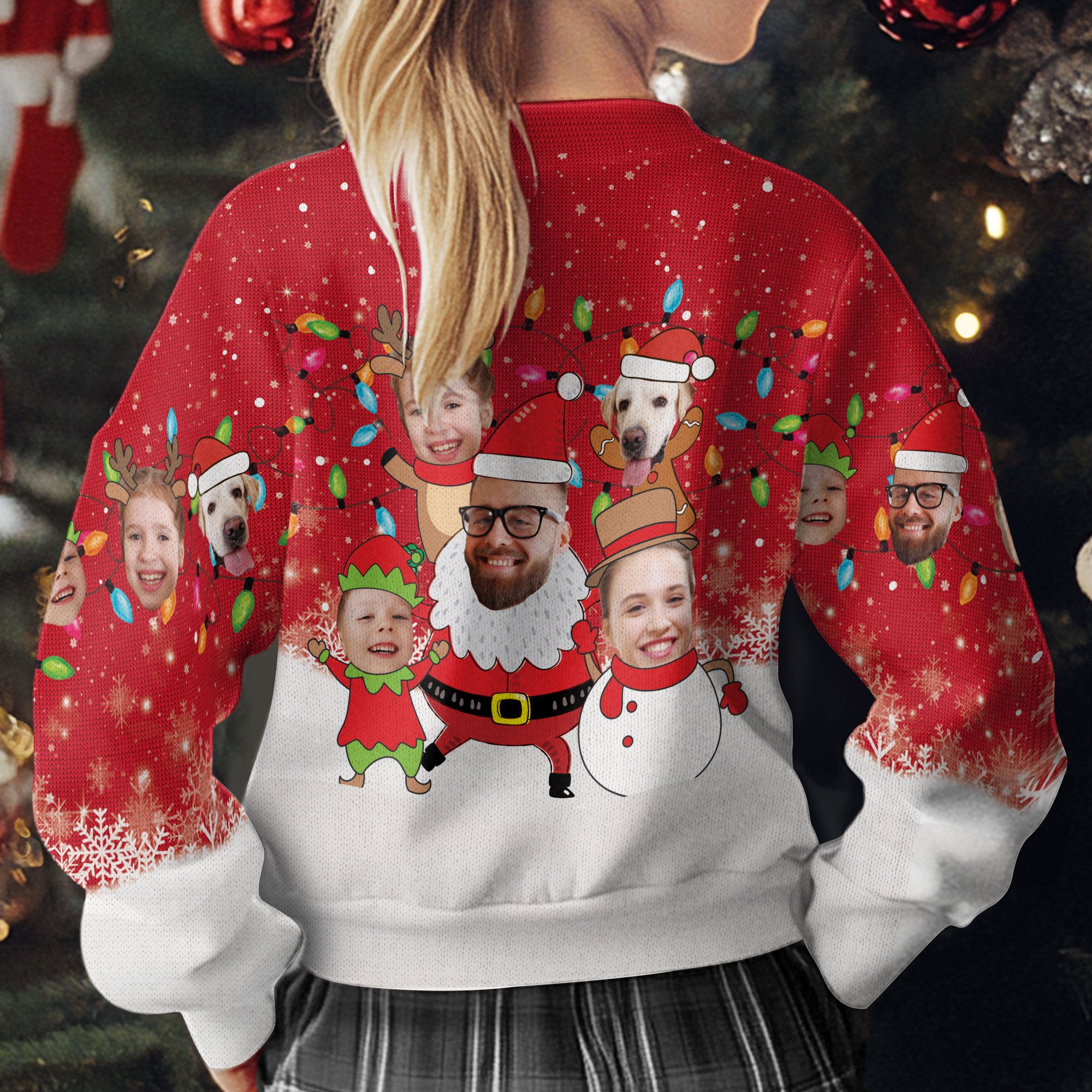 Funny Ugly Christmas Sweater Custom Face – Personalized Photo Holiday Sweatshirt for Men Women