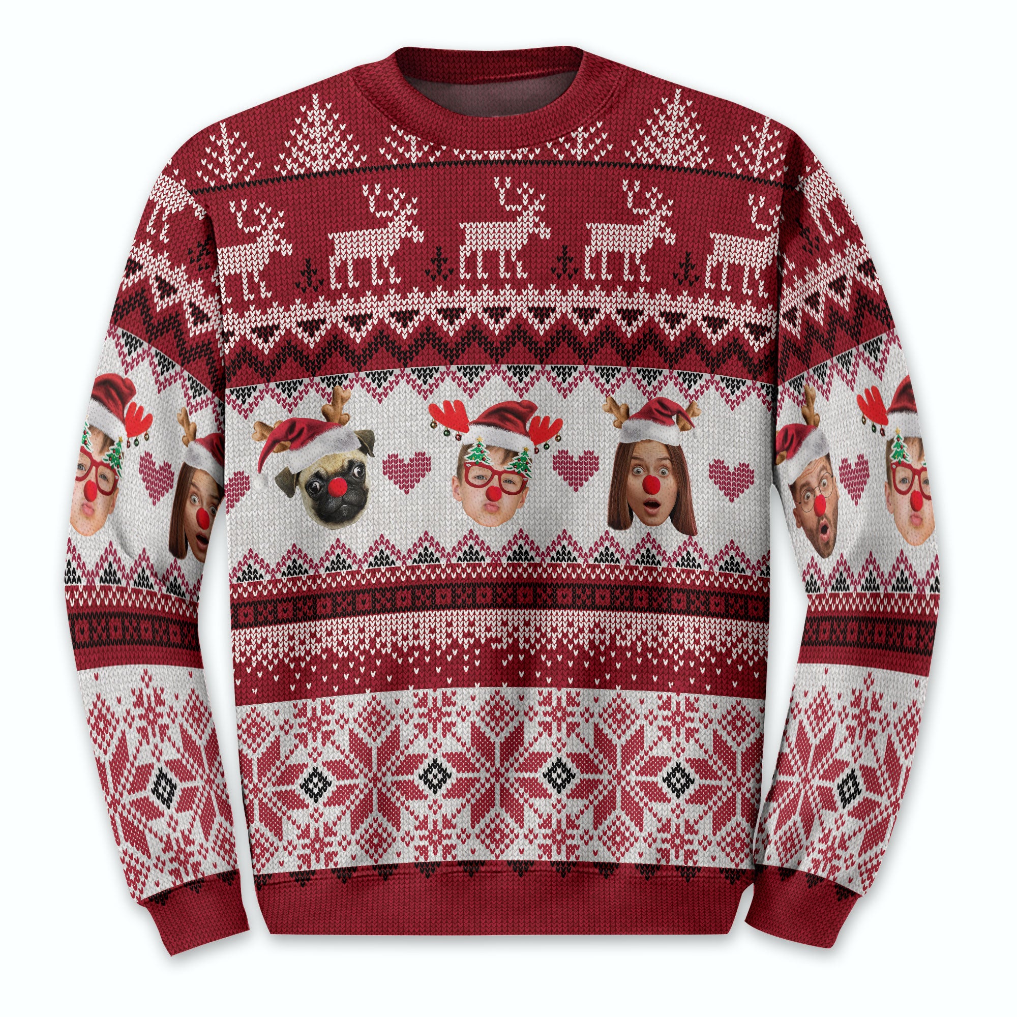Personalized Photo Ugly Xmas Sweater – Funny Custom Face Christmas Sweatshirt for Holiday Gift