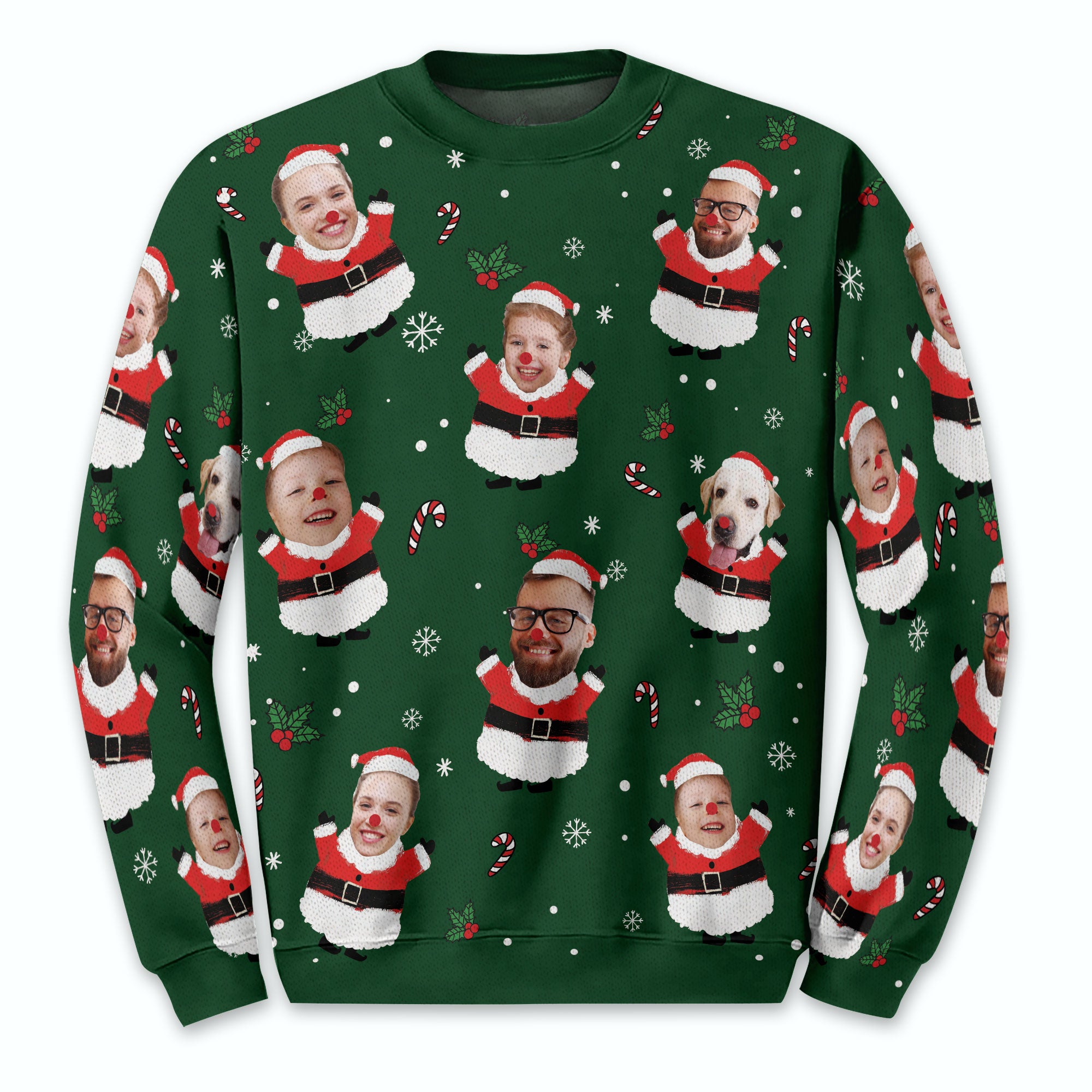 Custom Face Ugly Christmas Sweater – Personalized Photo Holiday Sweatshirt, Funny Family Gift