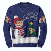 Personalized Pet Photo Ugly Christmas Sweater – Custom Cat & Dog Holiday Sweatshirt, Funny Gift