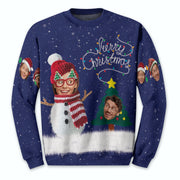 Personalized Photo Ugly Christmas Sweater – Custom Face Holiday Sweatshirt, Matching Family Gift