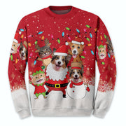 Custom Cat Dog Face Christmas Sweater – Personalized Ugly Holiday Sweatshirt for Pet Lovers