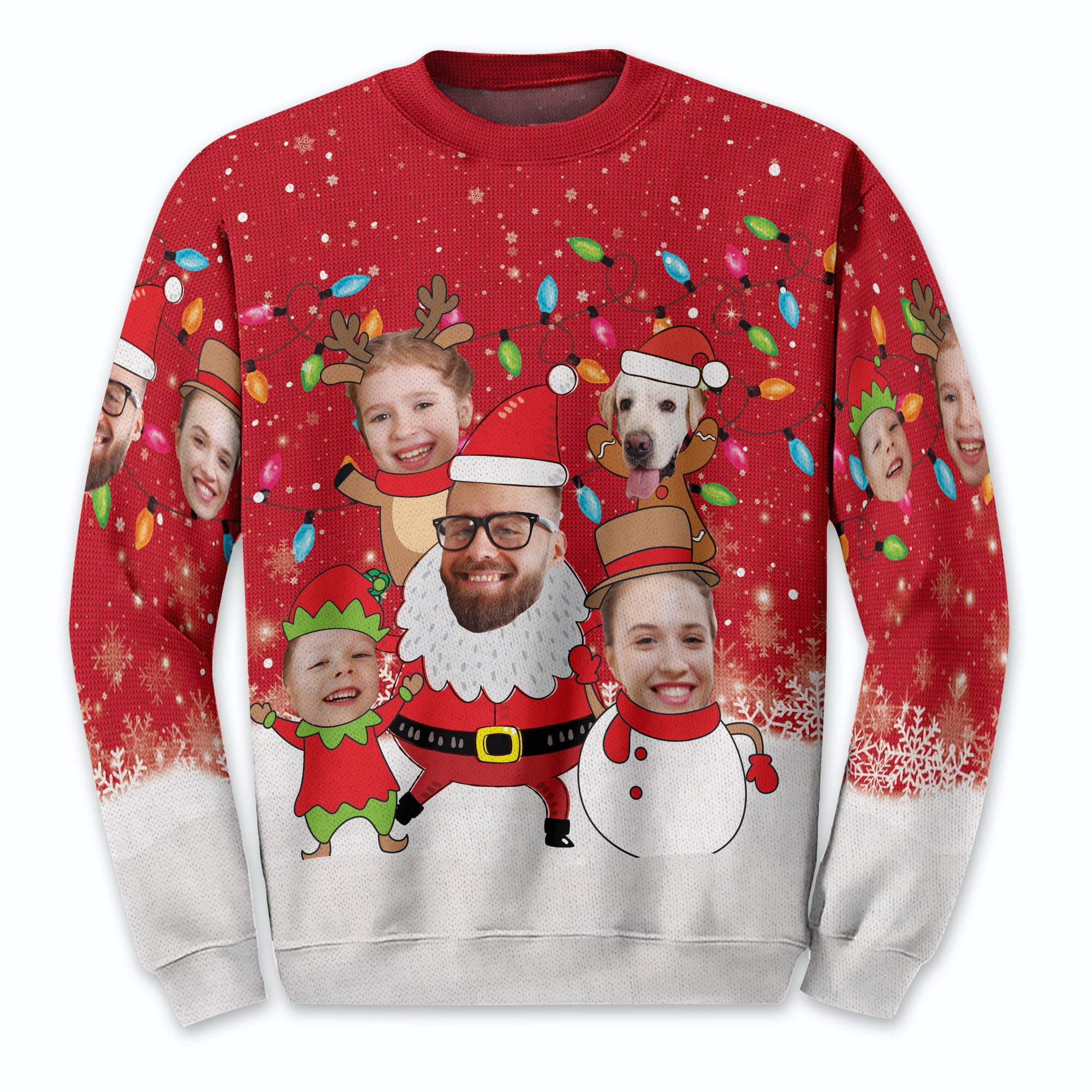 Funny Ugly Christmas Sweater Custom Face – Personalized Photo Holiday Sweatshirt for Men Women