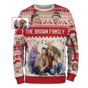 Custom Face Family Ugly Christmas Sweater – Personalized Photo Sweatshirt Funny Holiday Gift