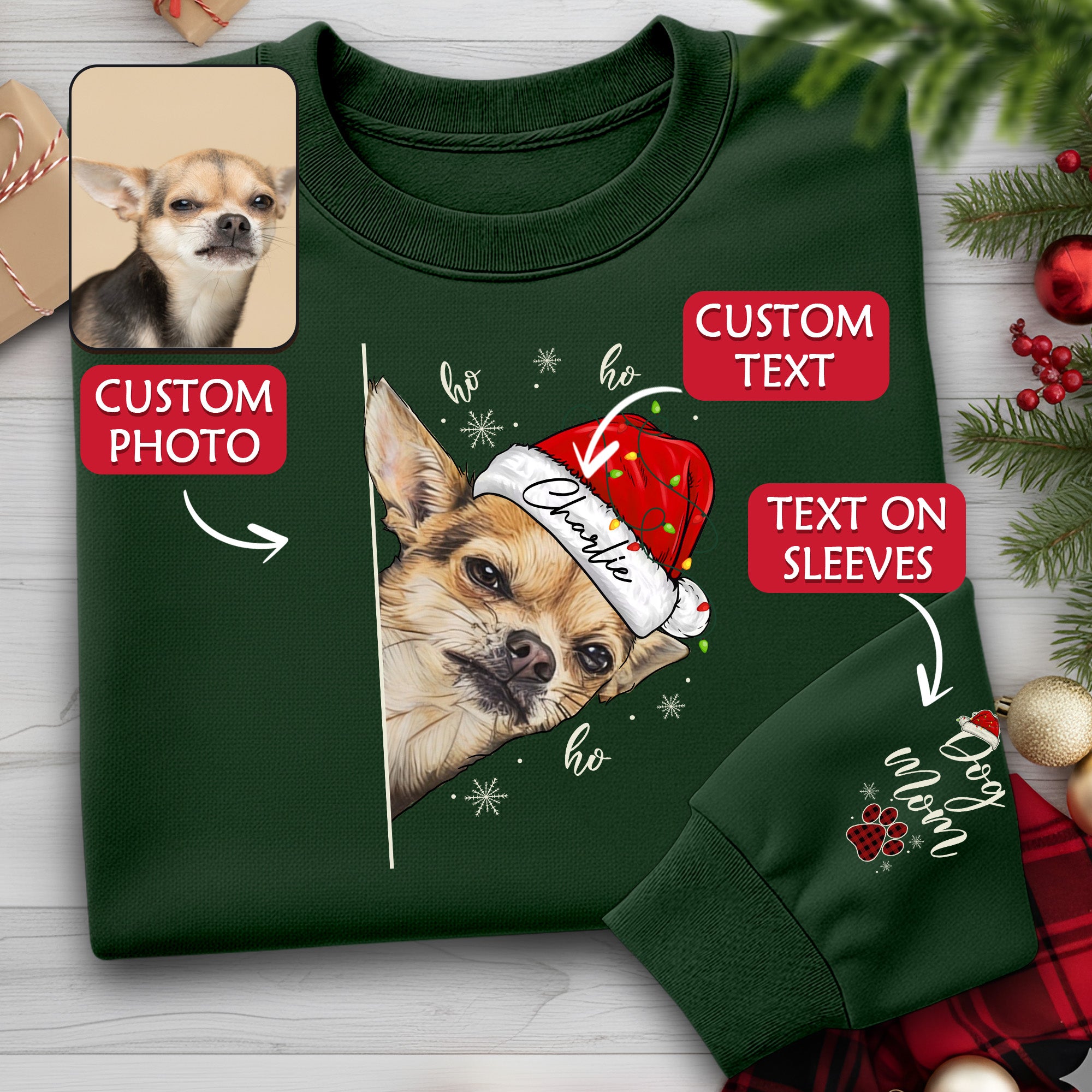 Custom Dog Mom Sweatshirt – Personalized Pet Photo Gift