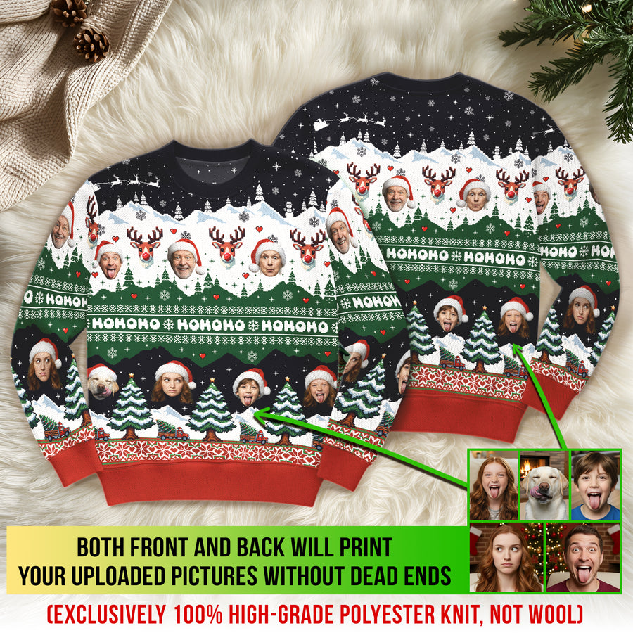 Custom Ugly Christmas Sweater – Personalized Photo Winter Holiday Knit for Family, Pets & Fun Gifting