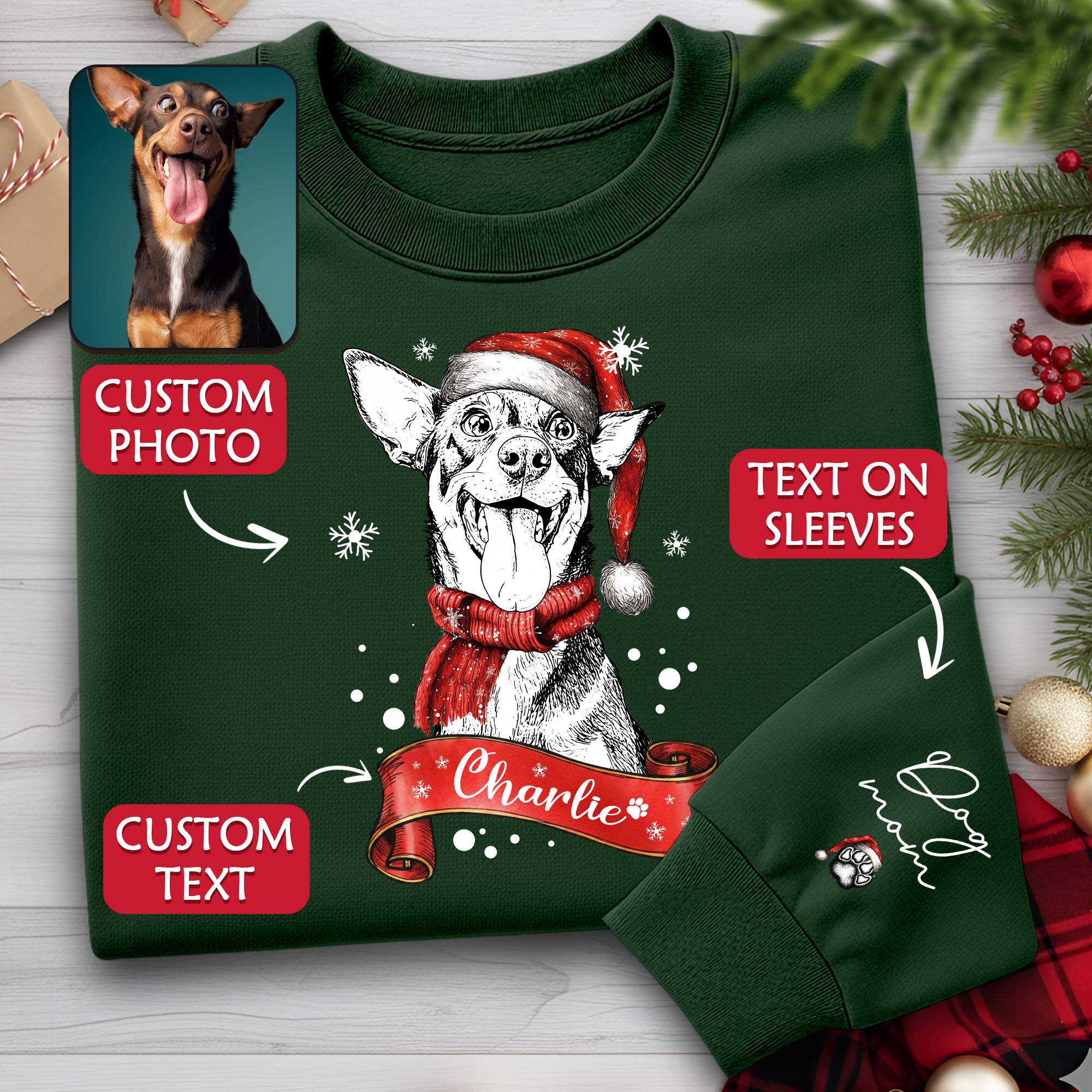 Personalized Dog Mom Sweatshirt, Dog Mom Gift, Christmas Sweatshirts For Women