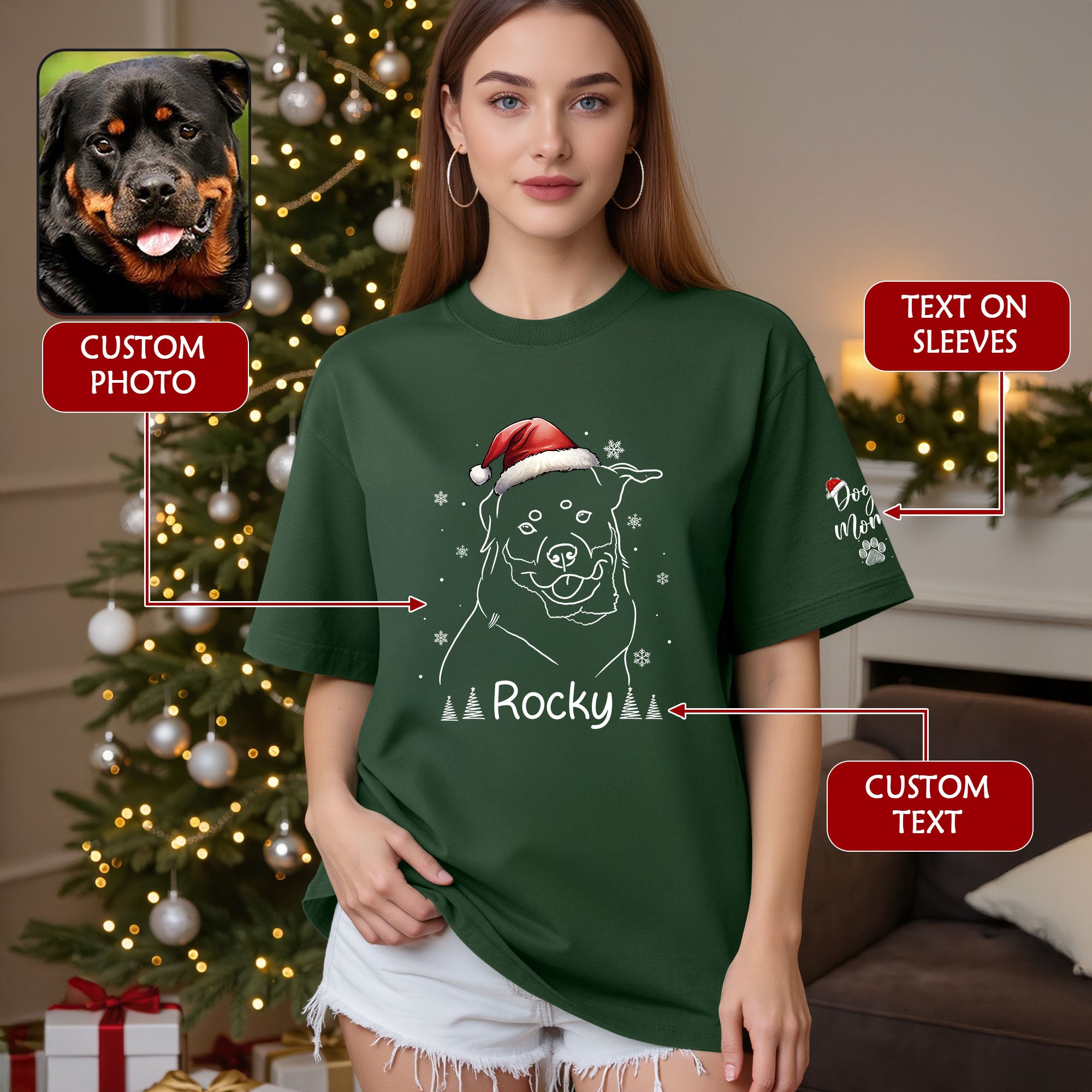 Custom Pet T-Shirt for Dog Moms – Personalized Dog Photo Tee, Perfect Gift for Pet Lovers