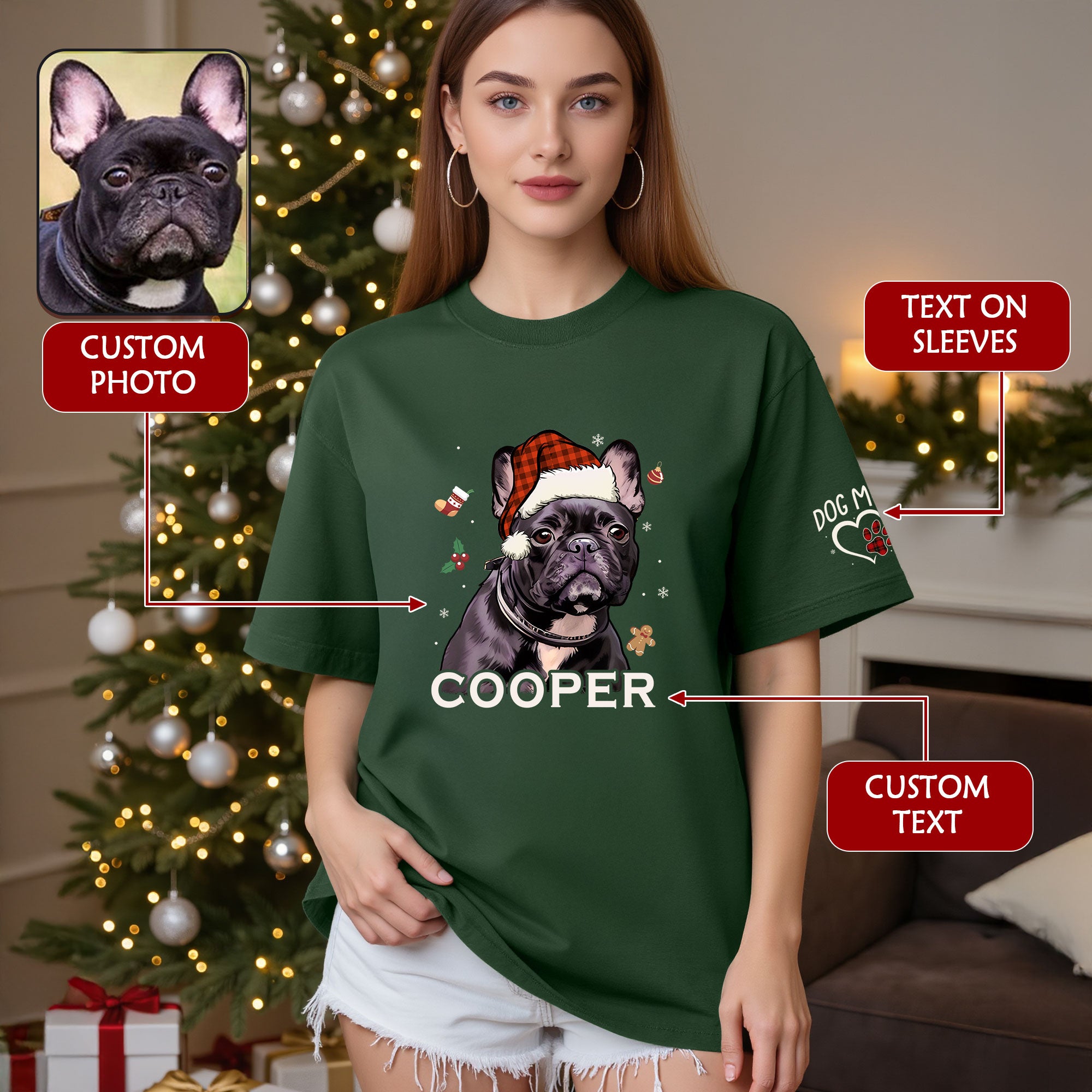Custom Dog T-Shirt – Personalized Pet Photo Tee for Dog Moms & Pet Lovers