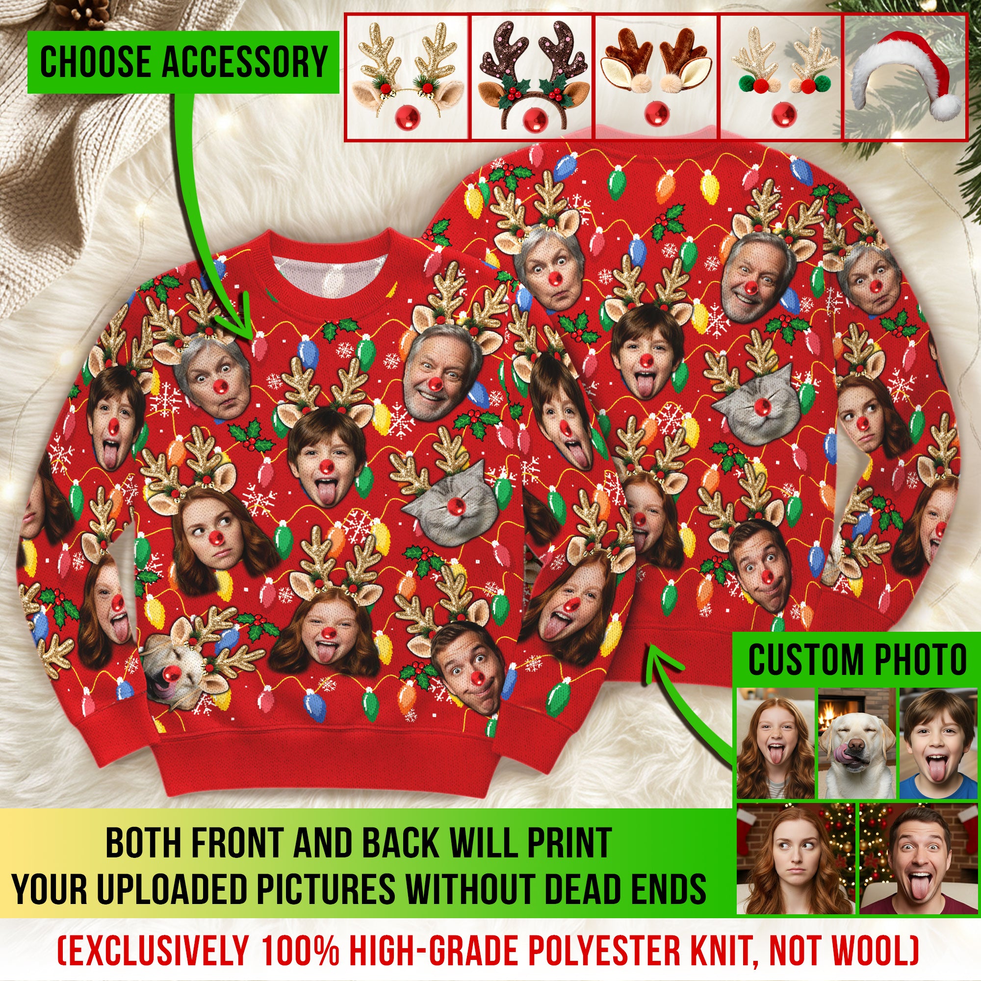 Personalized Christmas Face Collage Sweatshirt – Funny Matching Gift