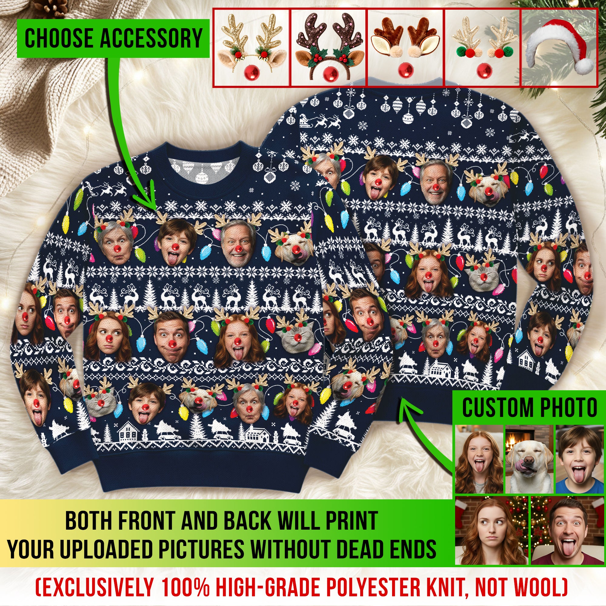 Make Your Own Christmas Photo Sweatshirt – Festive Ugly Sweater Style