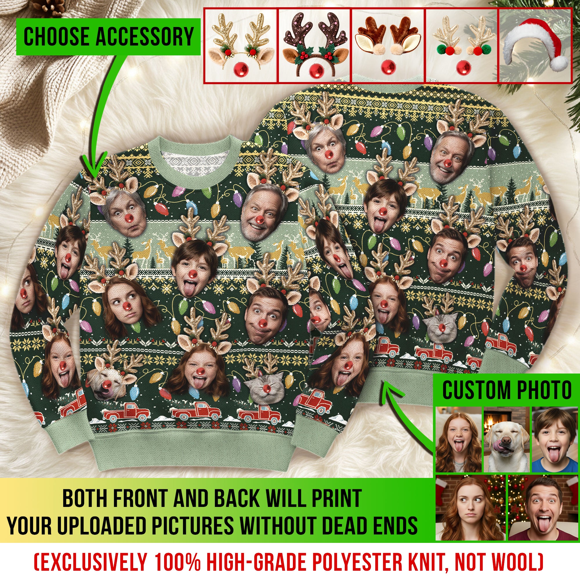Custom Family Photo Christmas Sweatshirt – Funny Gift for Holidays