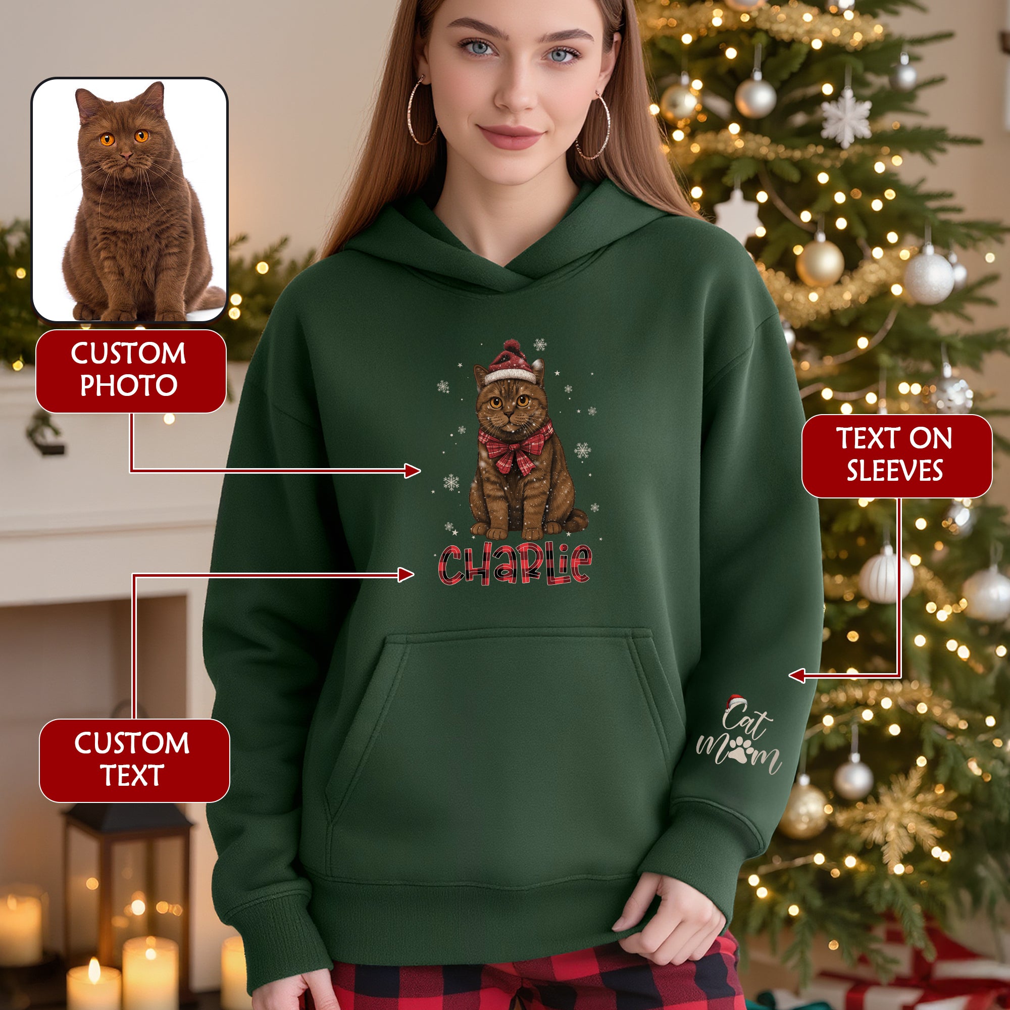 Custom Cat Hoodie – Personalized Photo Hoodie for Pet Lovers