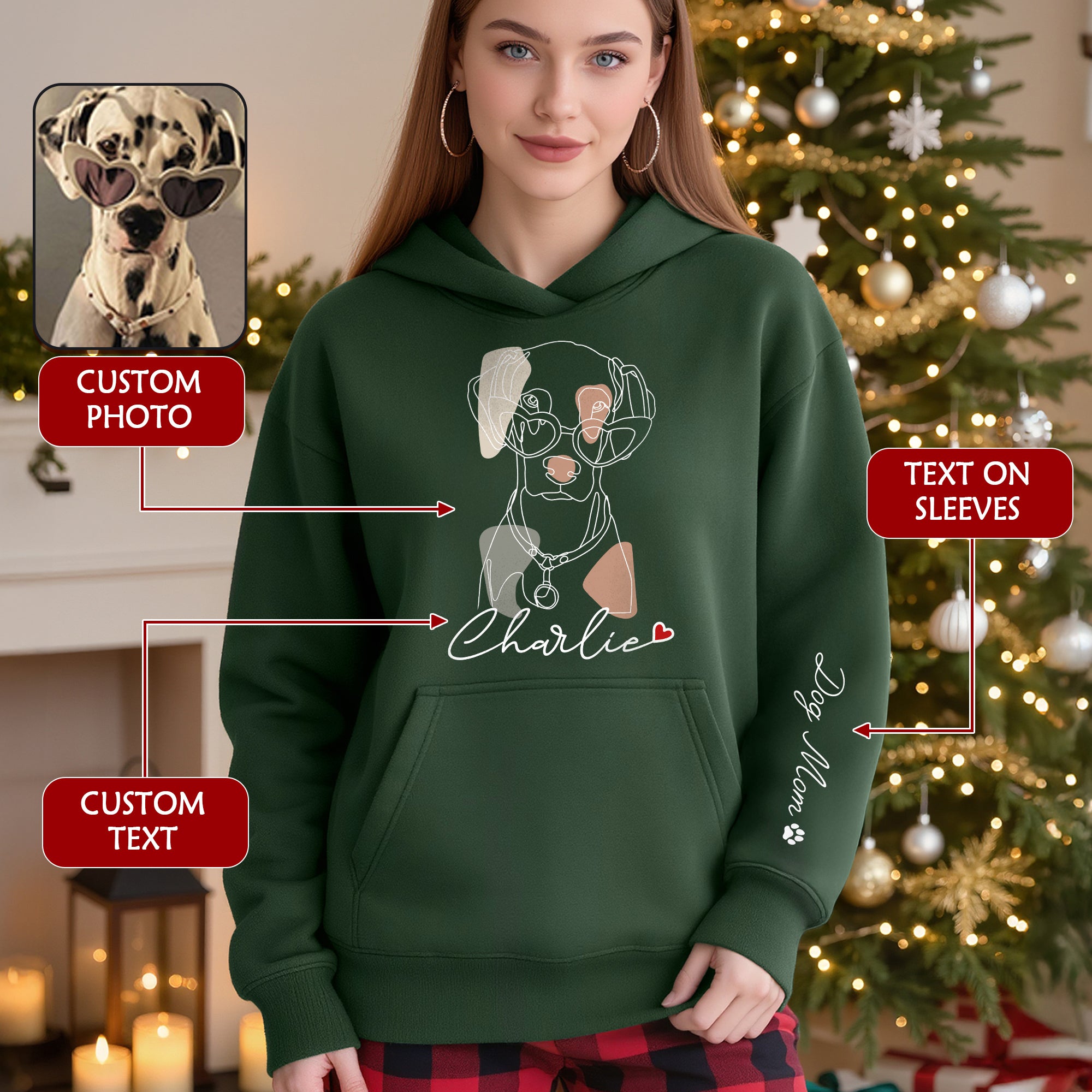Custom Pet Line Art Hoodie – Personalized Dog & Cat Photo Gift for Pet Lovers