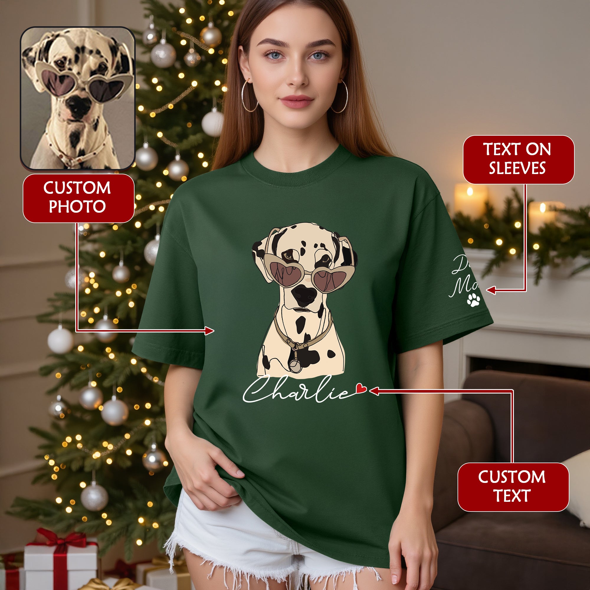 Custom Dog Mom Shirt – Personalized Pet Lover T-Shirt, Unique Christmas Gift for Pet Lovers