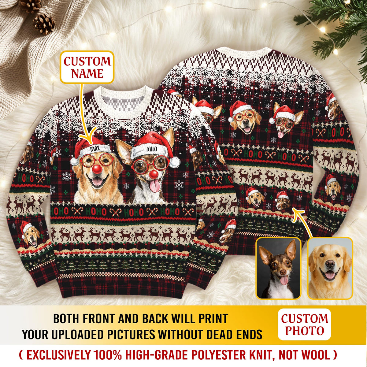 Custom Face Christmas Sweater – Personalized Family Holiday Sweatshirt Gift for Men Women