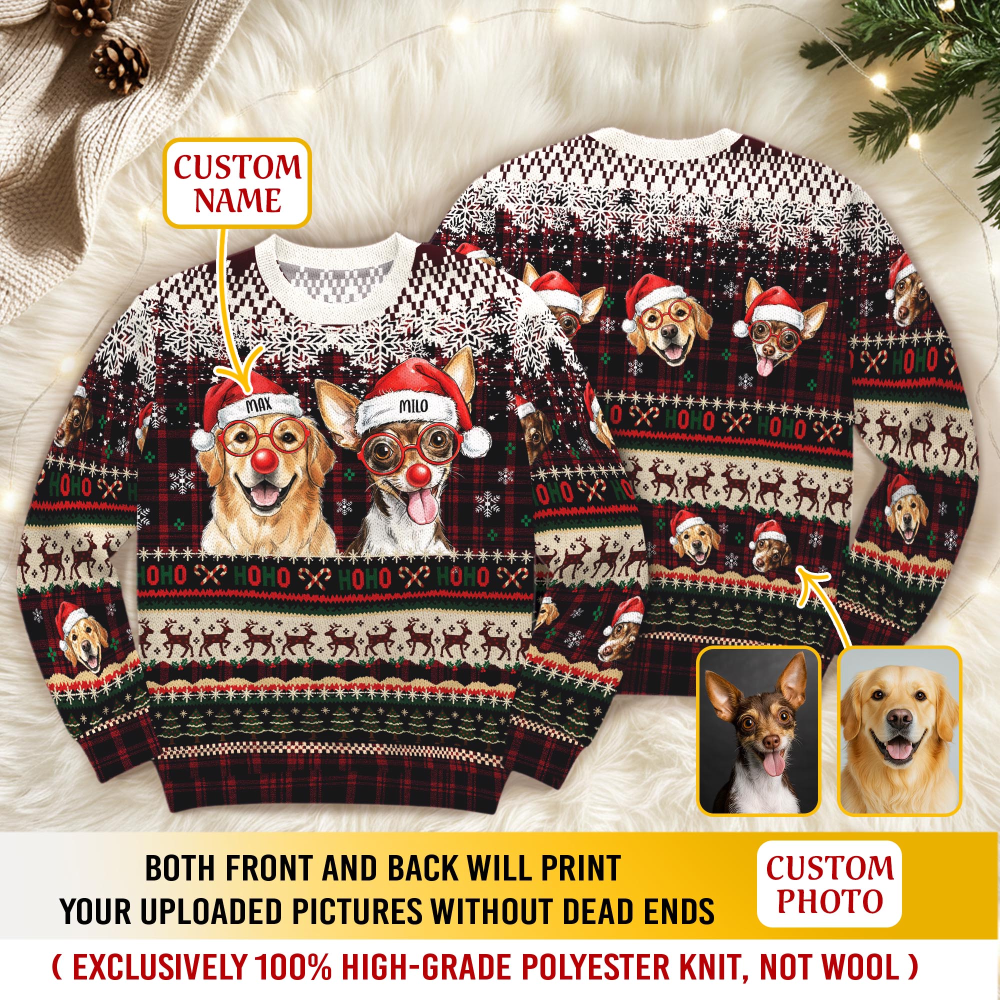 Custom Face Christmas Sweater – Personalized Family Holiday Sweatshirt Gift for Men Women