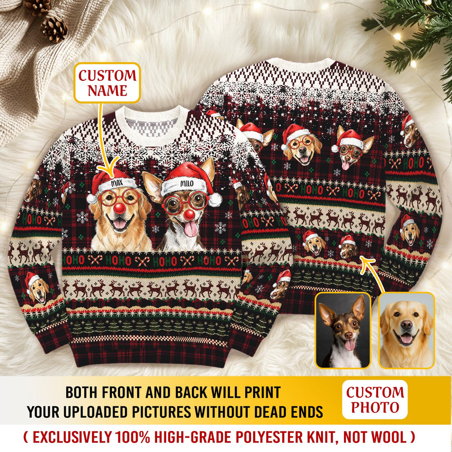 Custom Face Christmas Sweater – Personalized Family Holiday Sweatshirt Gift for Men Women