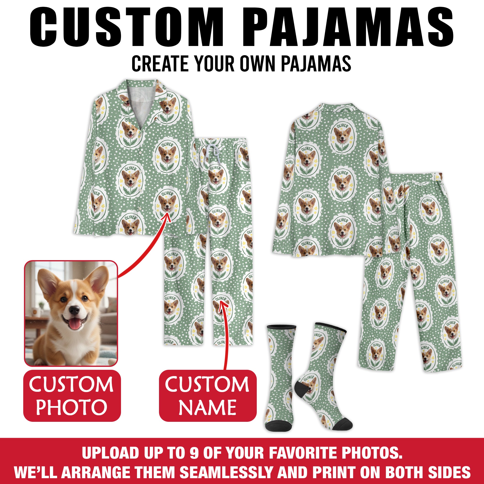 Dog Lover Custom Face PJs – Personalized Pet Sleep Set