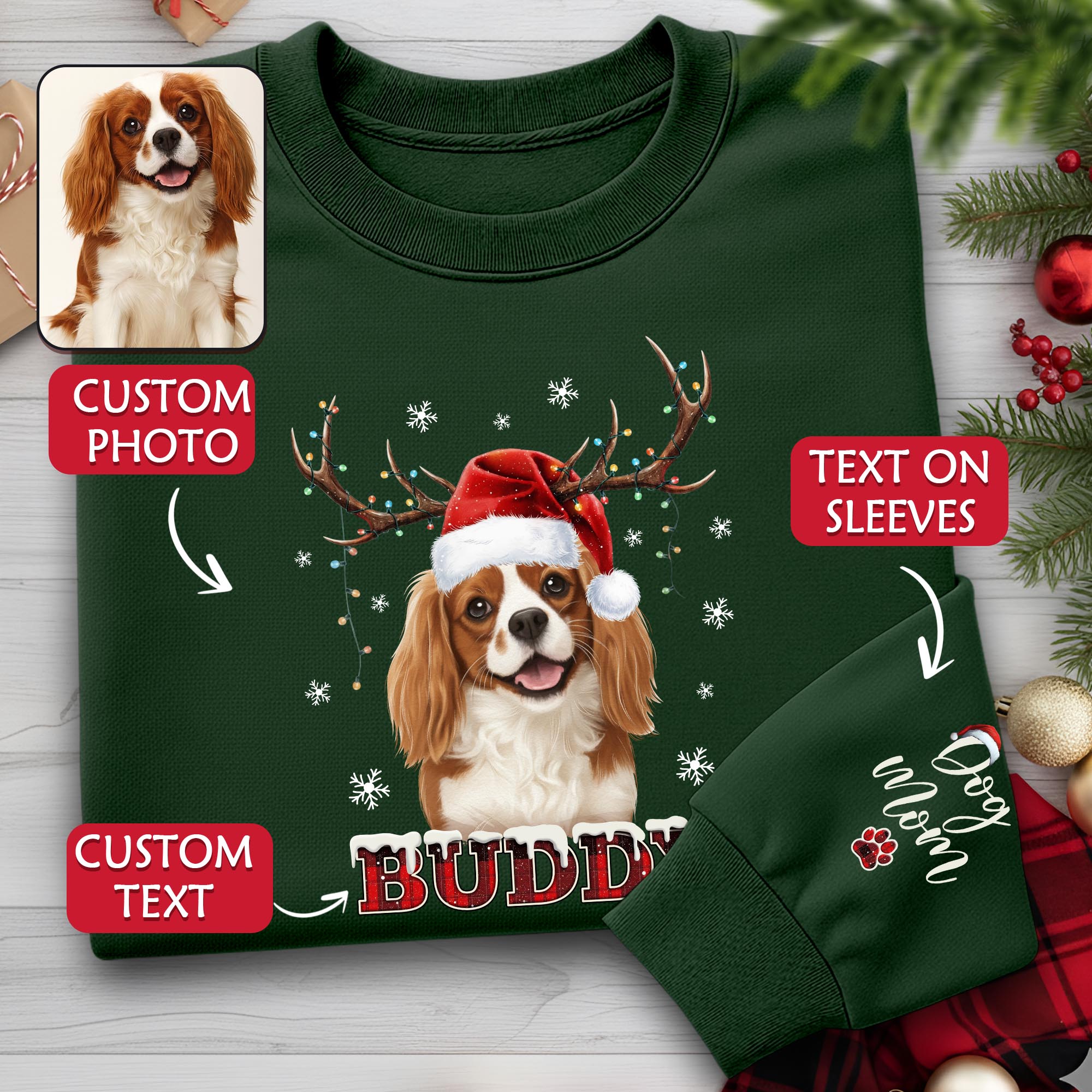 Dog Mom Custom Face Sweatshirt – Unique Personalized Pet Lover Apparel