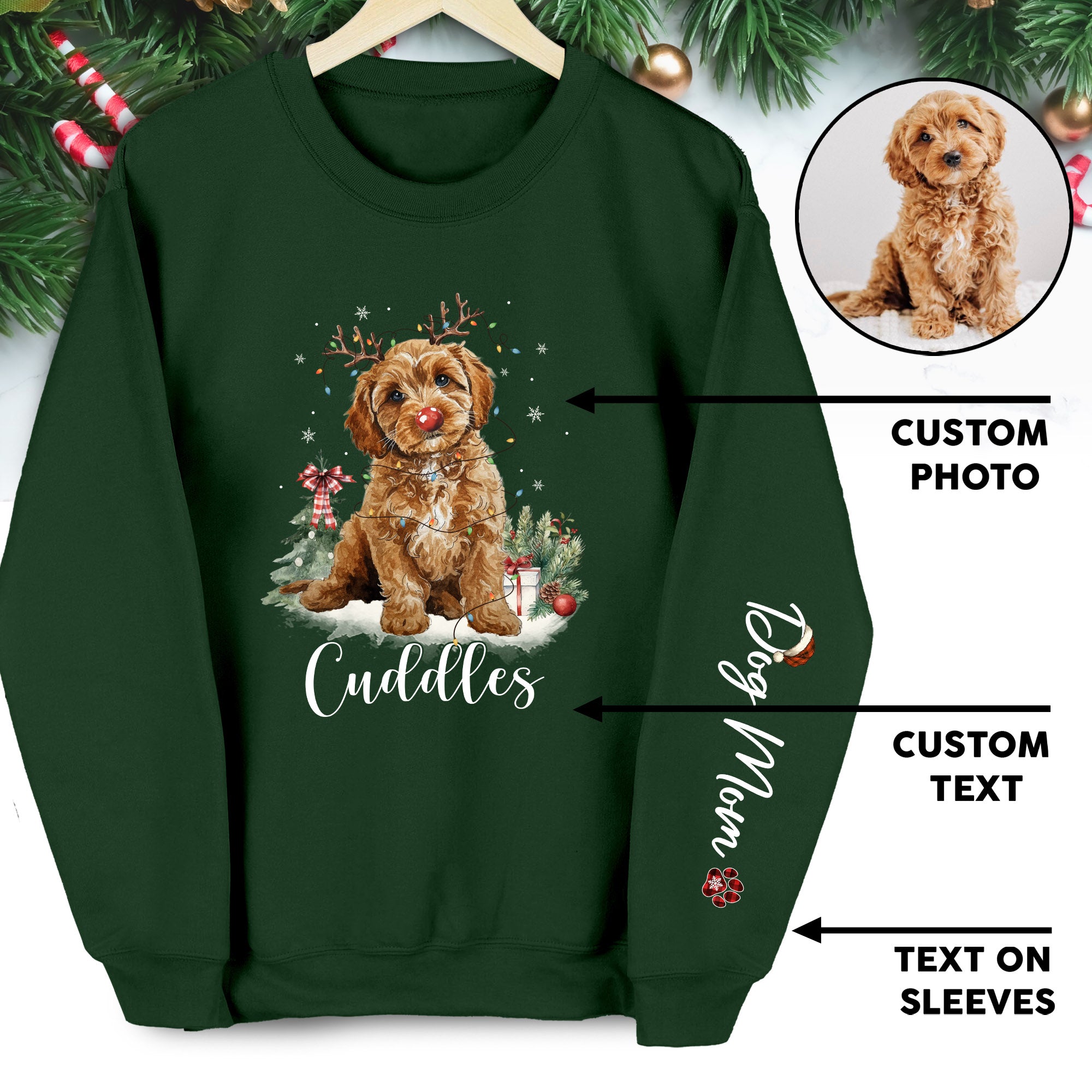 Custom Dog Face Sweatshirt for Dog Moms – Unique Gift for Pet Lovers