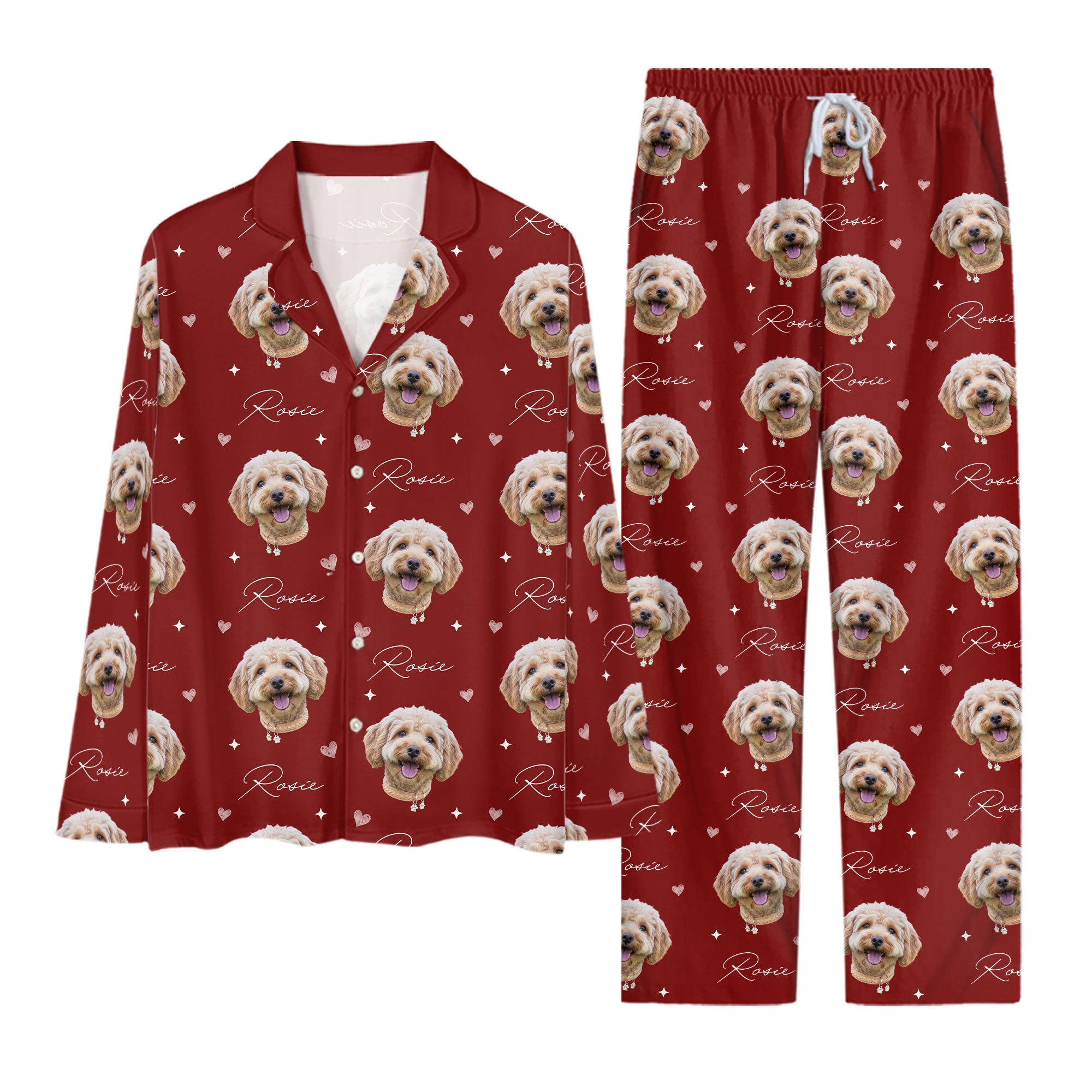 Custom Pet Pajamas Set – All Over Print Christmas PJs for Pet Lovers, Dog Lovers Holiday Gift