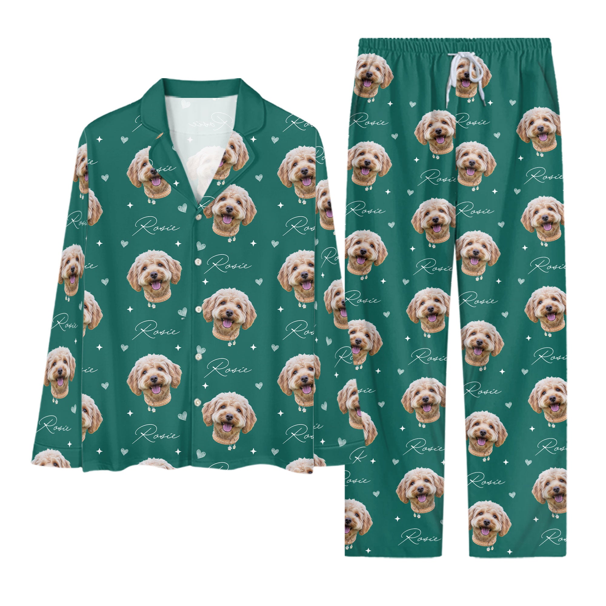 Custom Pet Pajamas Set – All Over Print Christmas PJs for Pet Lovers, Dog Lovers Holiday Gift