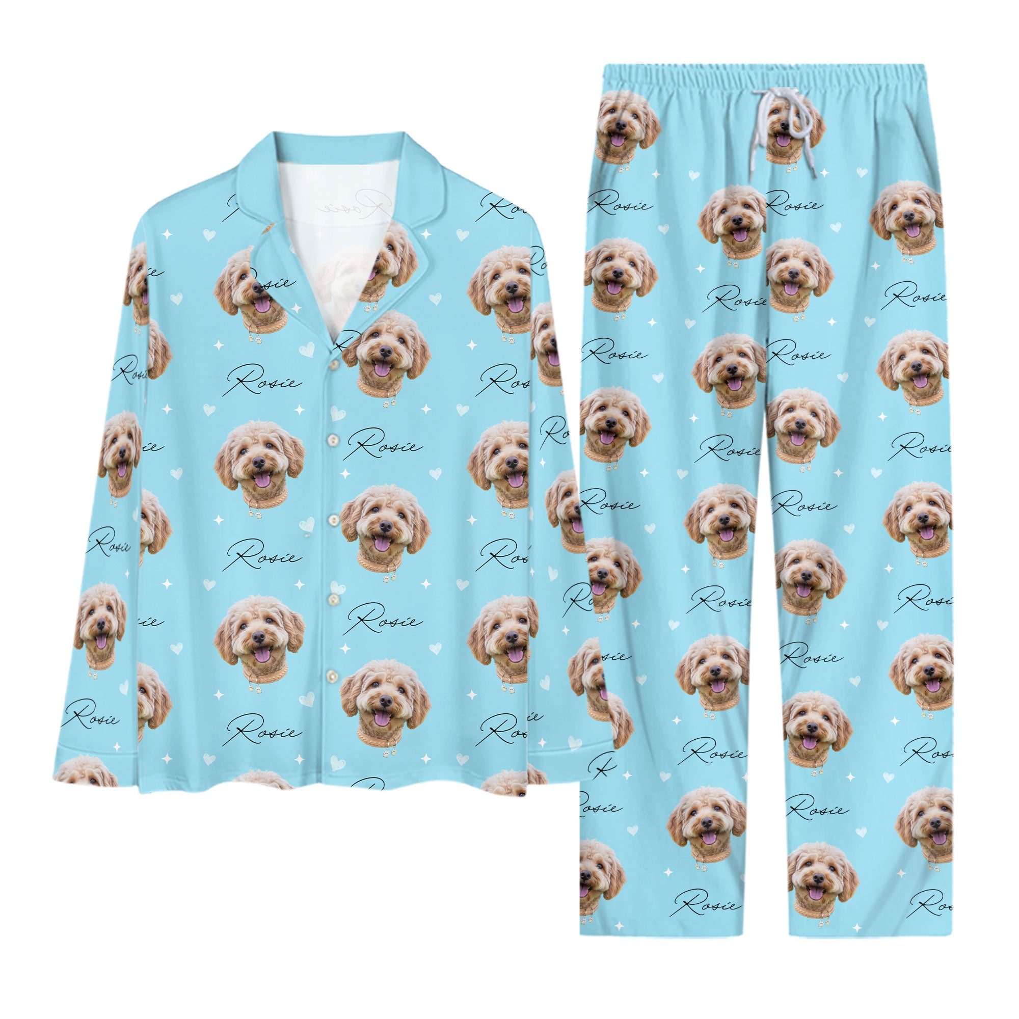 Custom Pet Pajamas Set – All Over Print Christmas PJs for Pet Lovers, Dog Lovers Holiday Gift