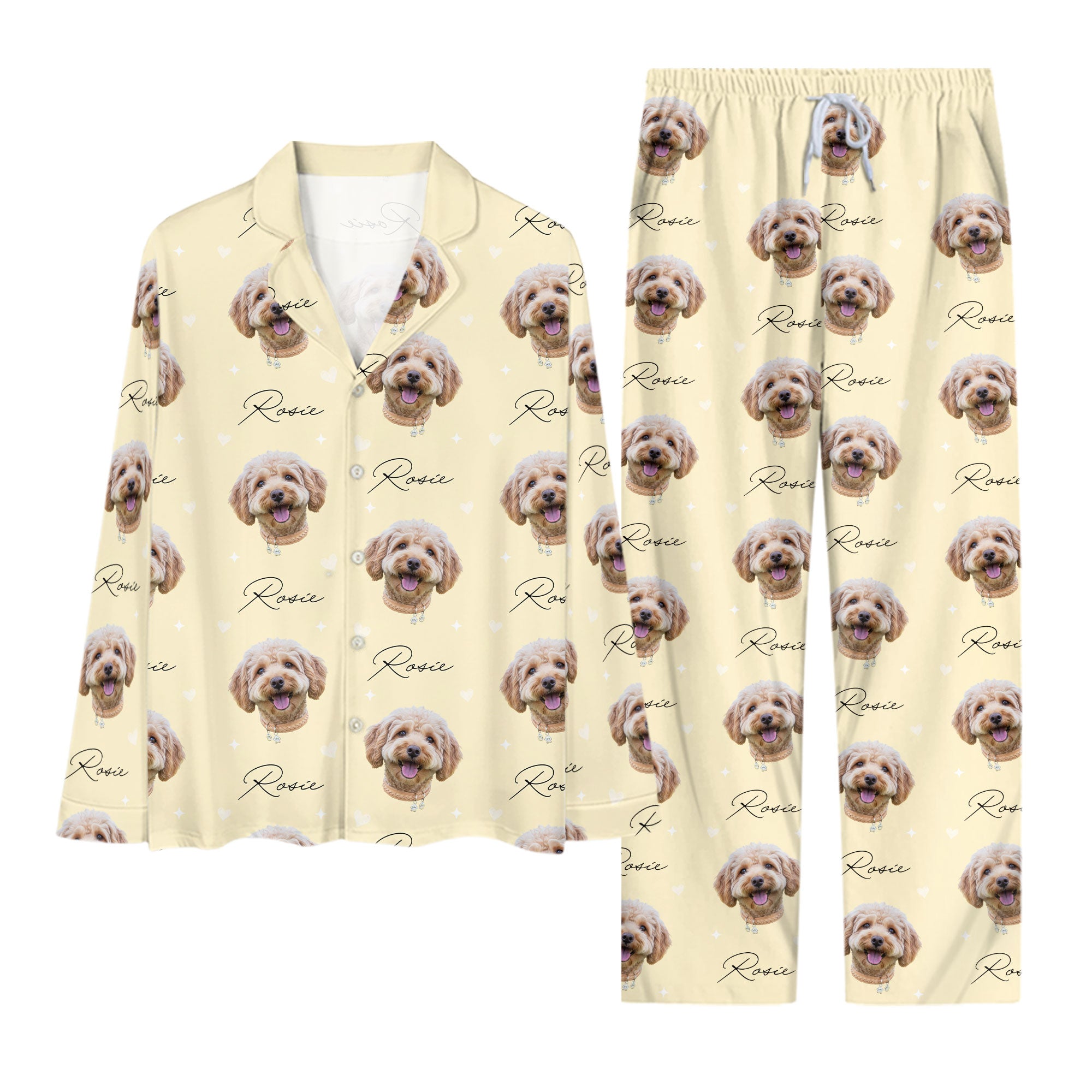 Custom Pet Pajamas Set – All Over Print Christmas PJs for Pet Lovers, Dog Lovers Holiday Gift
