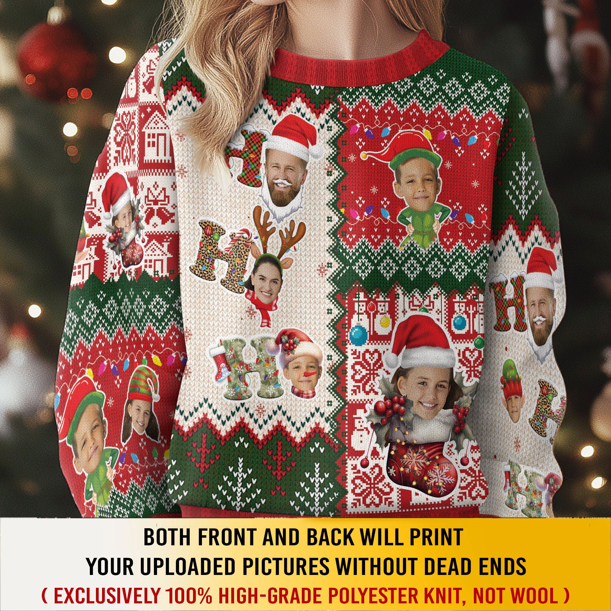 Personalized Face Ugly Christmas Sweater – Custom Holiday Sweatshirt for Men, Funny Gift