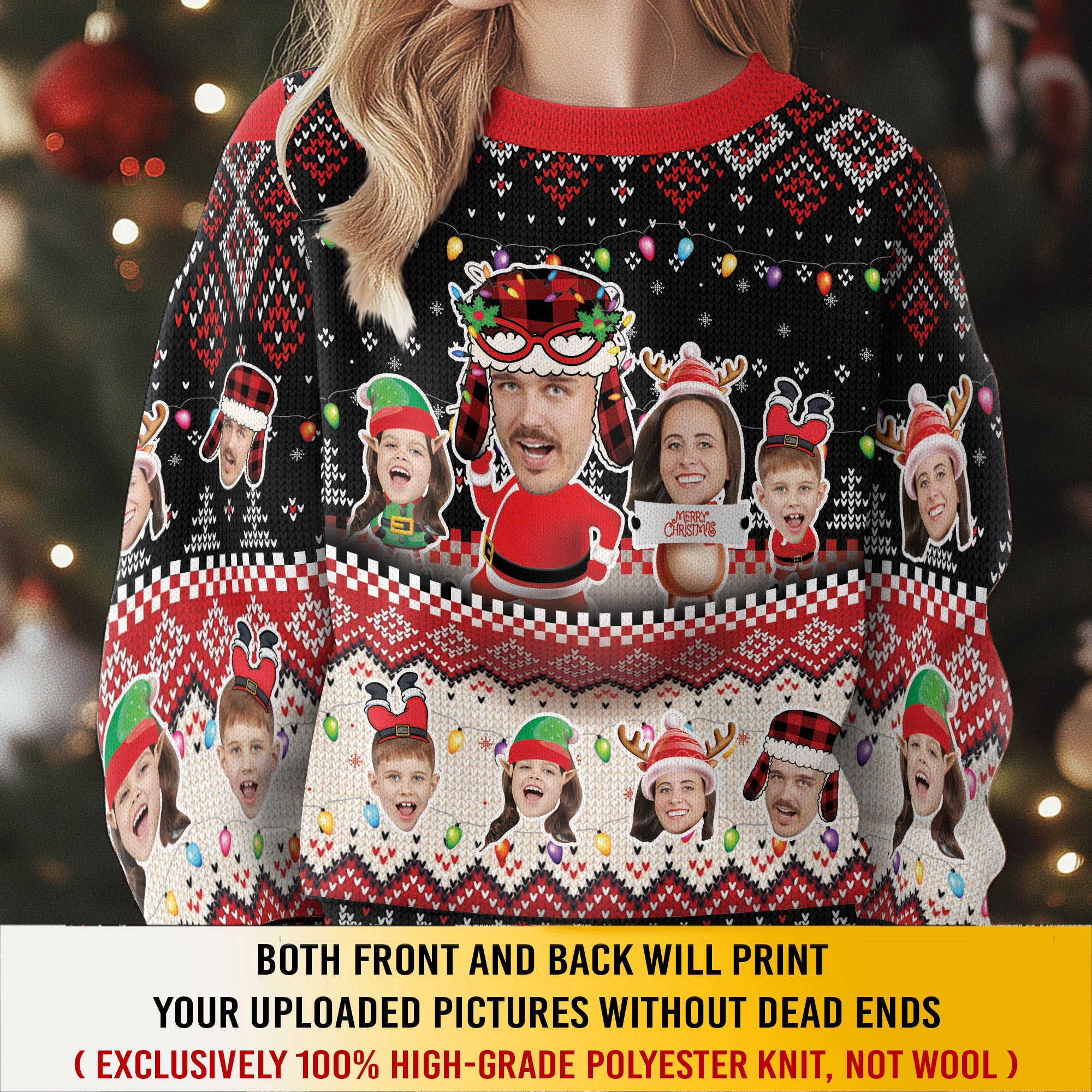 Funny Custom Face Christmas Sweater – Personalized Holiday Sweatshirt for Men & Women