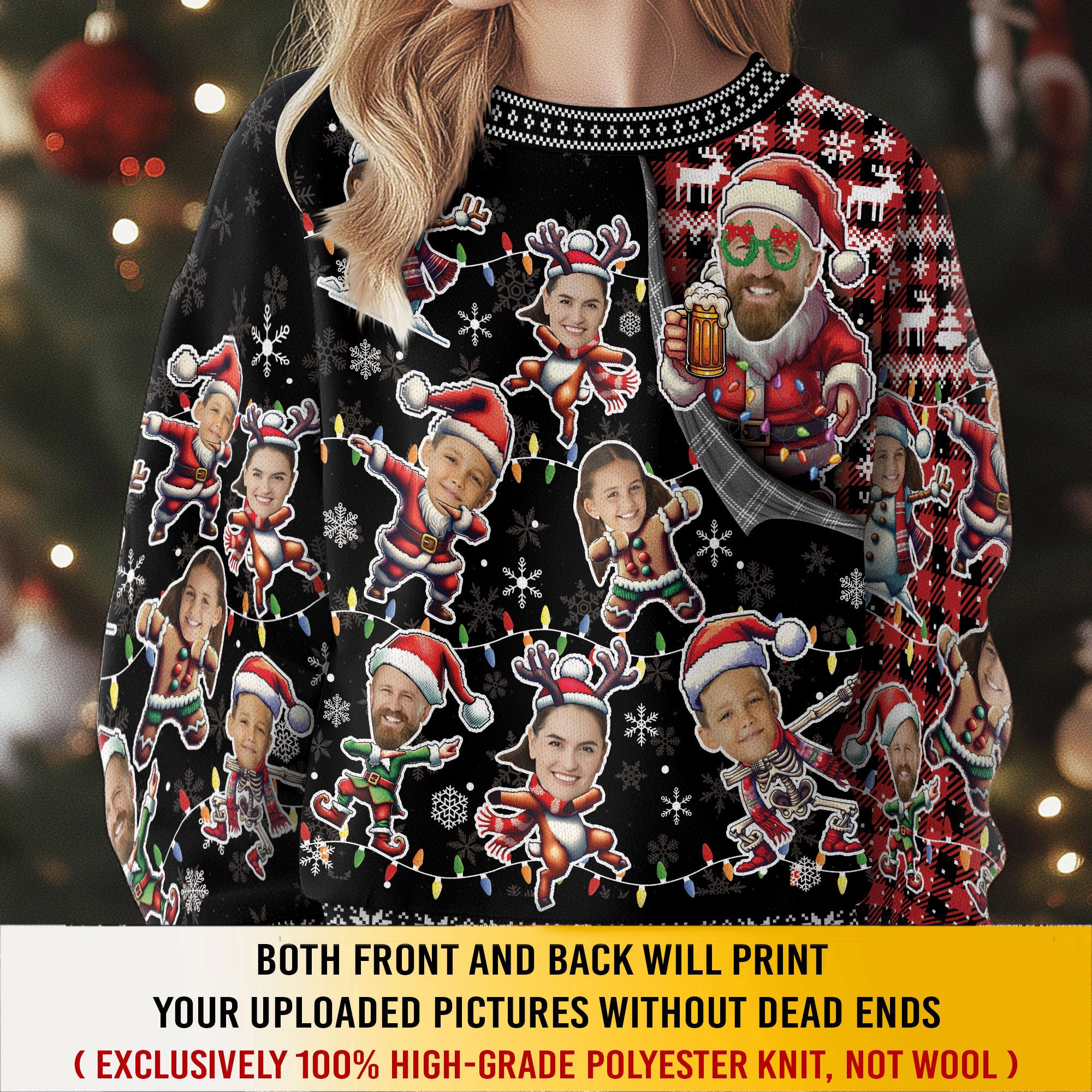 Ugly Christmas Sweater Custom Face – Personalized Holiday Sweatshirt for Couples Gift