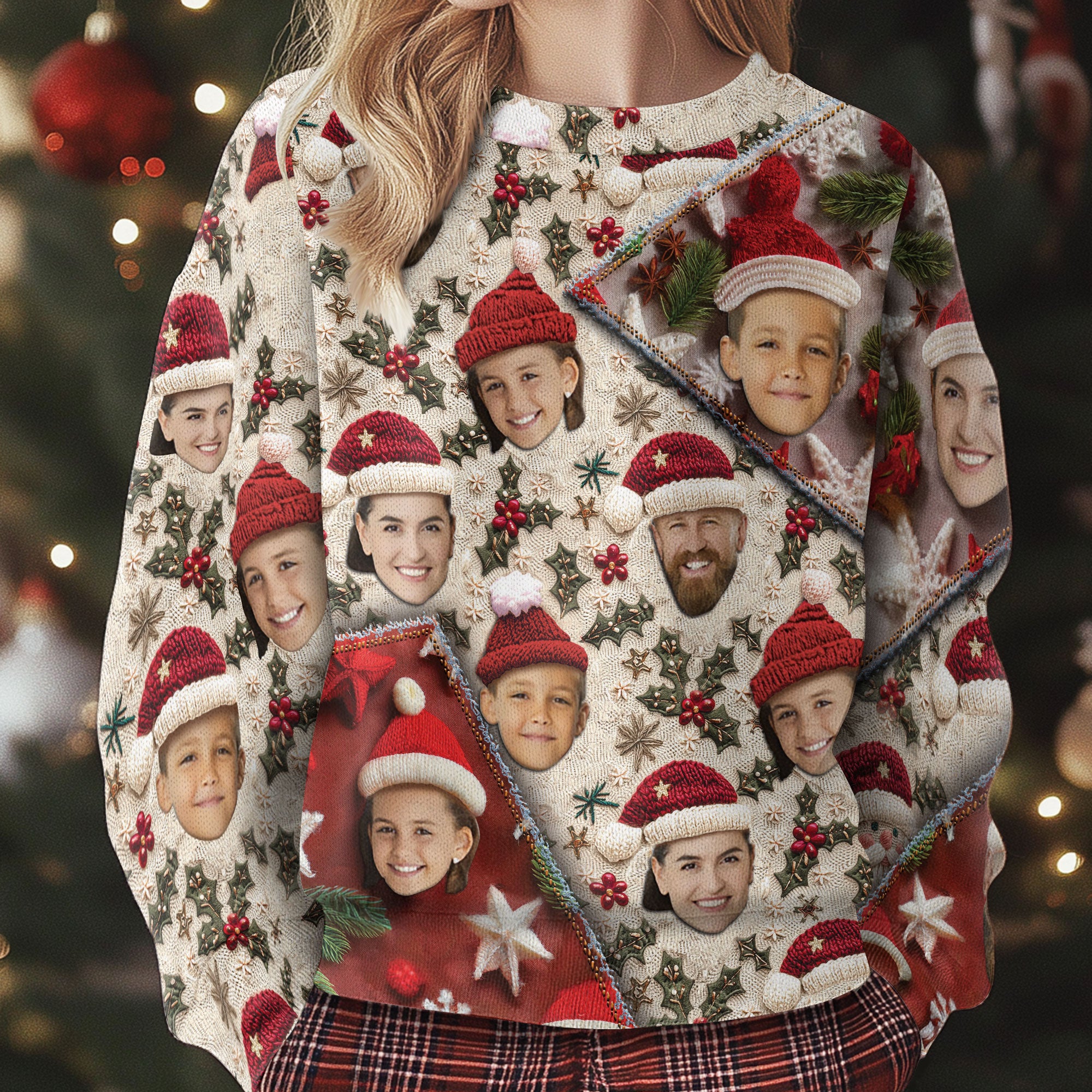 Personalized Ugly Christmas Sweater – Custom Photo Holiday Sweatshirt for Family Gifts