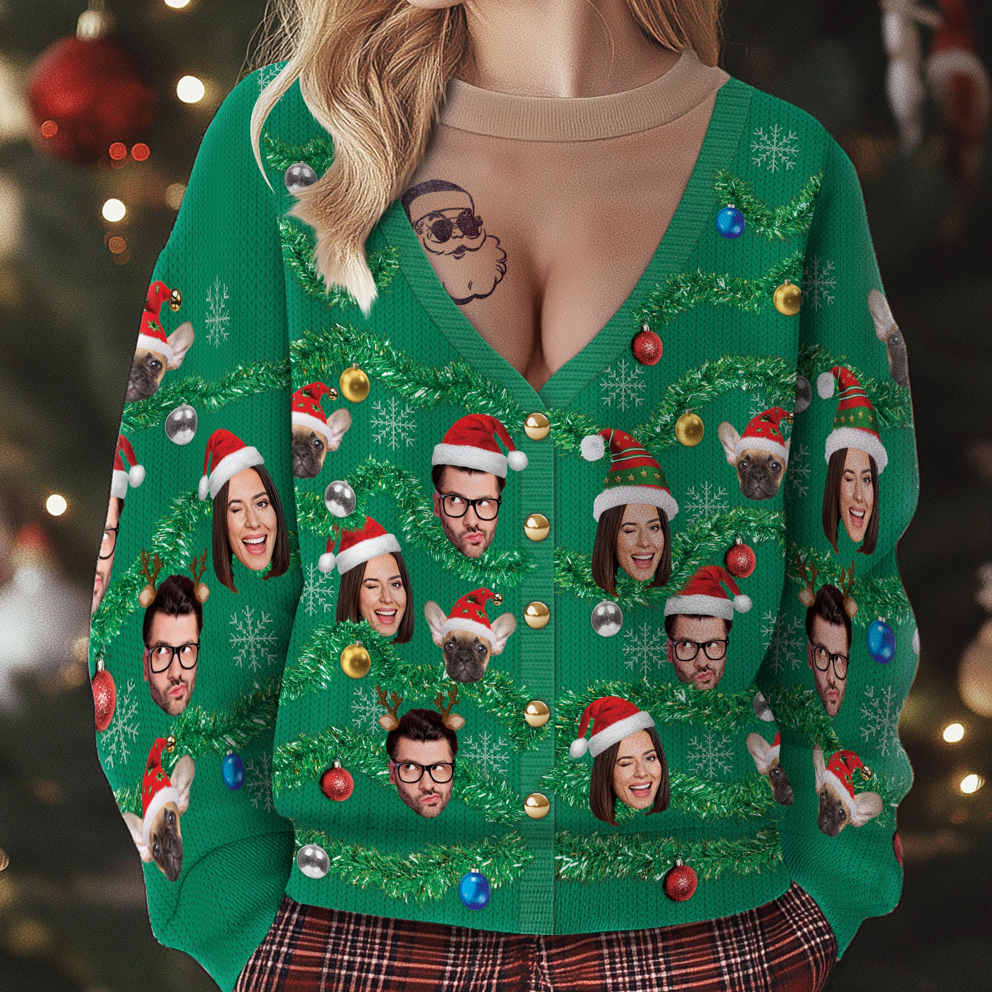 Personalized Face Ugly Xmas Sweater – Funny Custom Photo Christmas Sweatshirt for Funny Gift