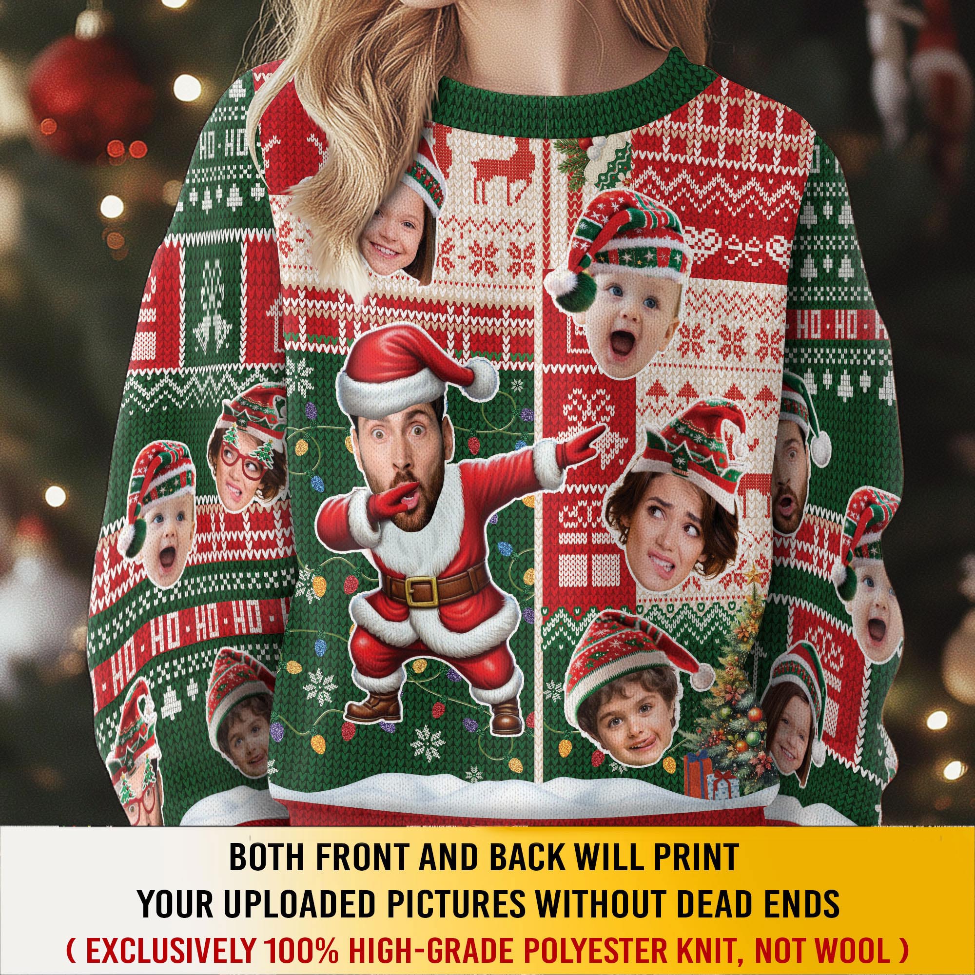 Personalized Photo Ugly Christmas Sweater – Funny Custom Face Holiday Sweatshirt for Holiday Gift