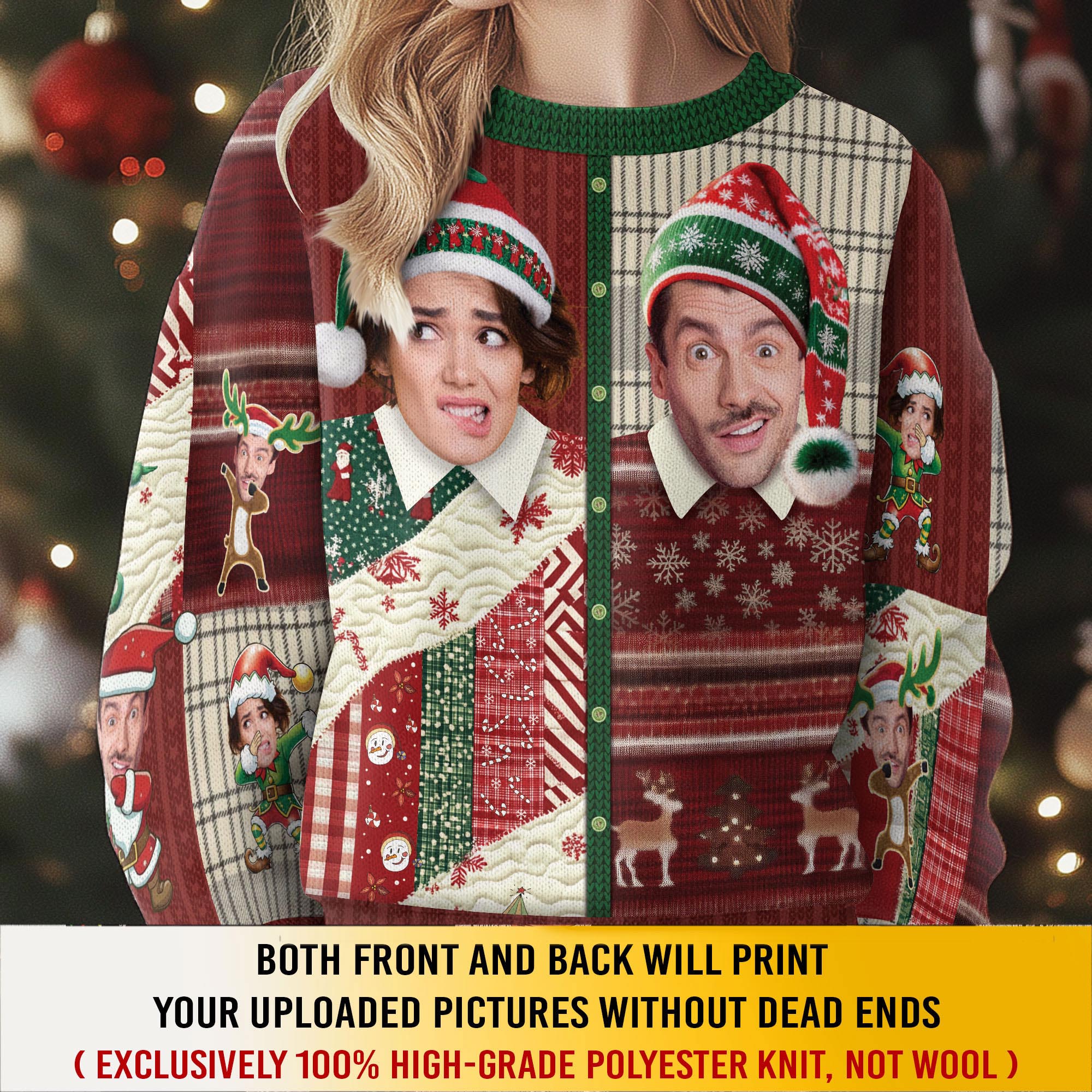 Funny Custom Photo Ugly Christmas Sweater – Personalized Holiday Sweatshirt for Women & Men