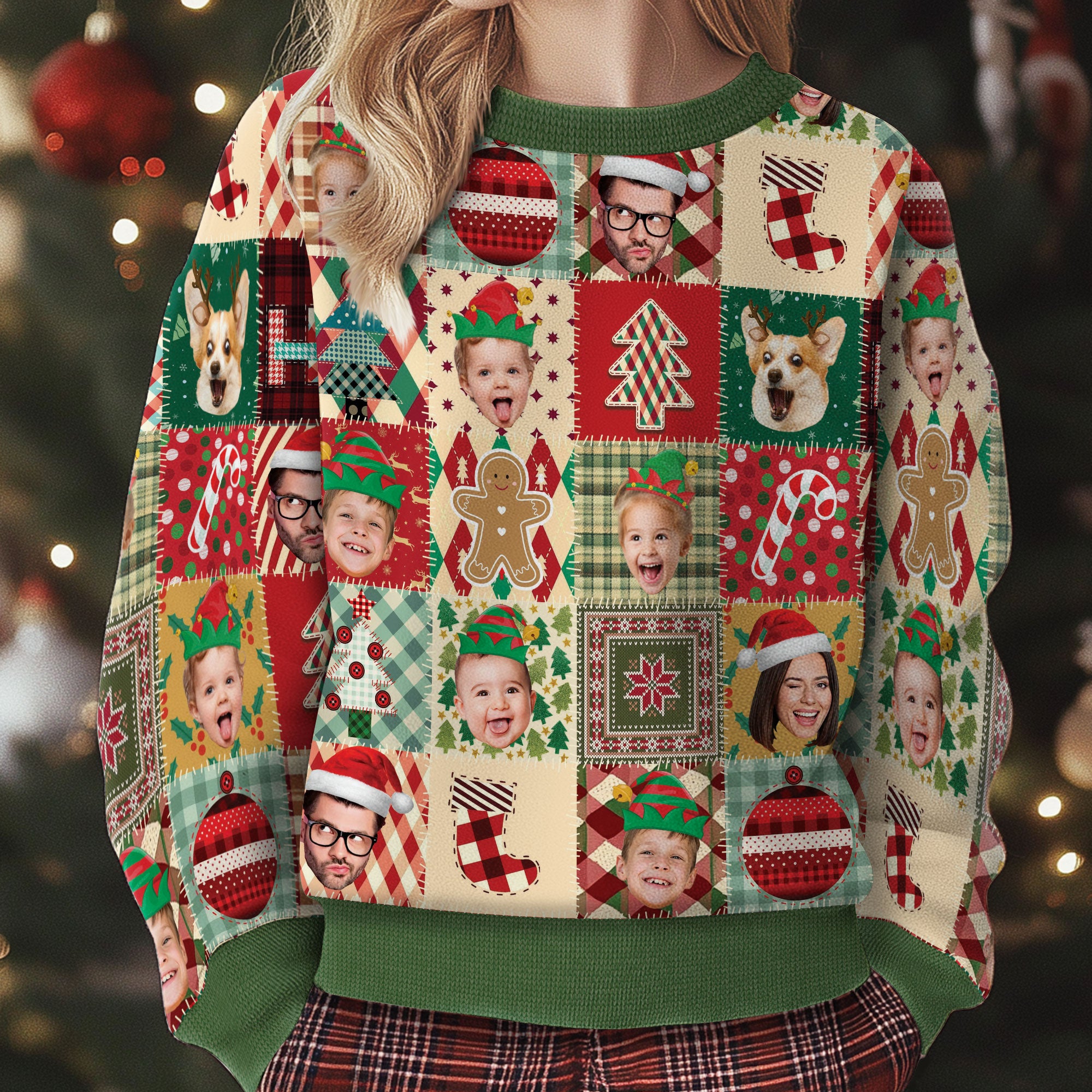 Custom Face Ugly Christmas Sweater – Personalized Holiday Gift Sweatshirt for Men & Women