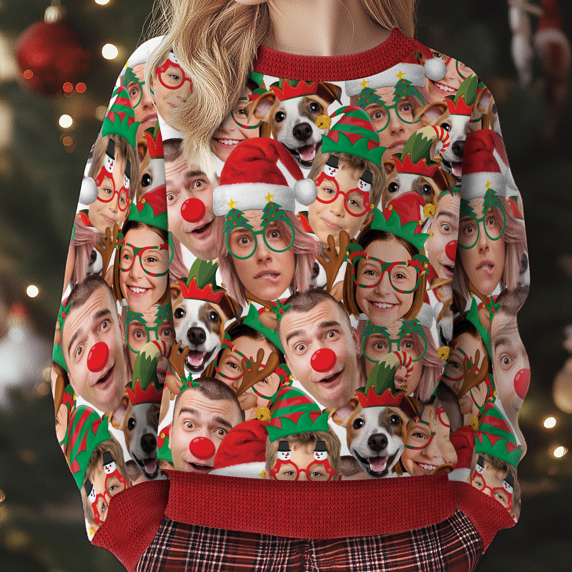 Personalized Photo Ugly Christmas Sweater – Custom Holiday Gift Sweatshirt for Family