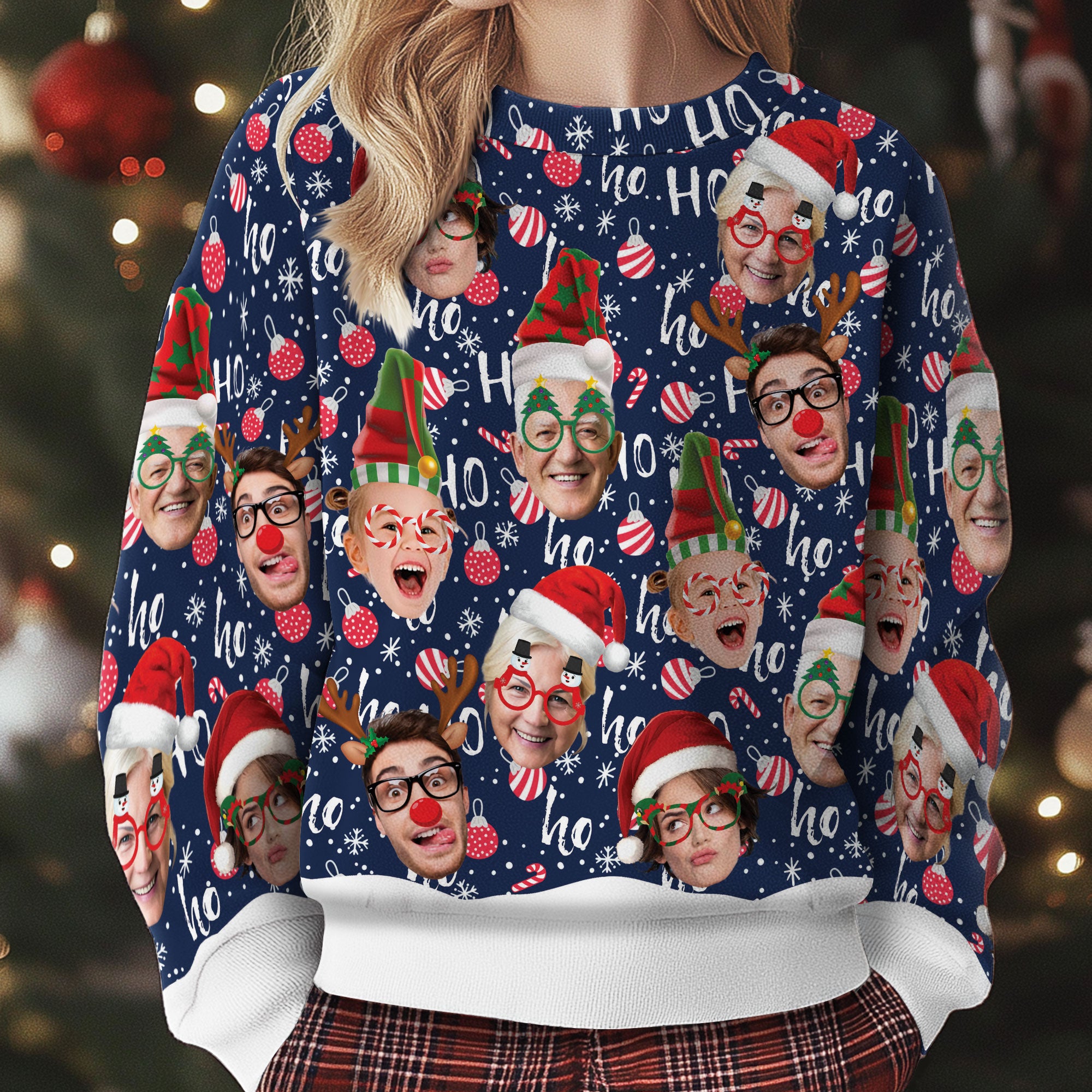 Custom Family Photo Ugly Christmas Sweater – Personalized Holiday Gift Sweatshirt for Family