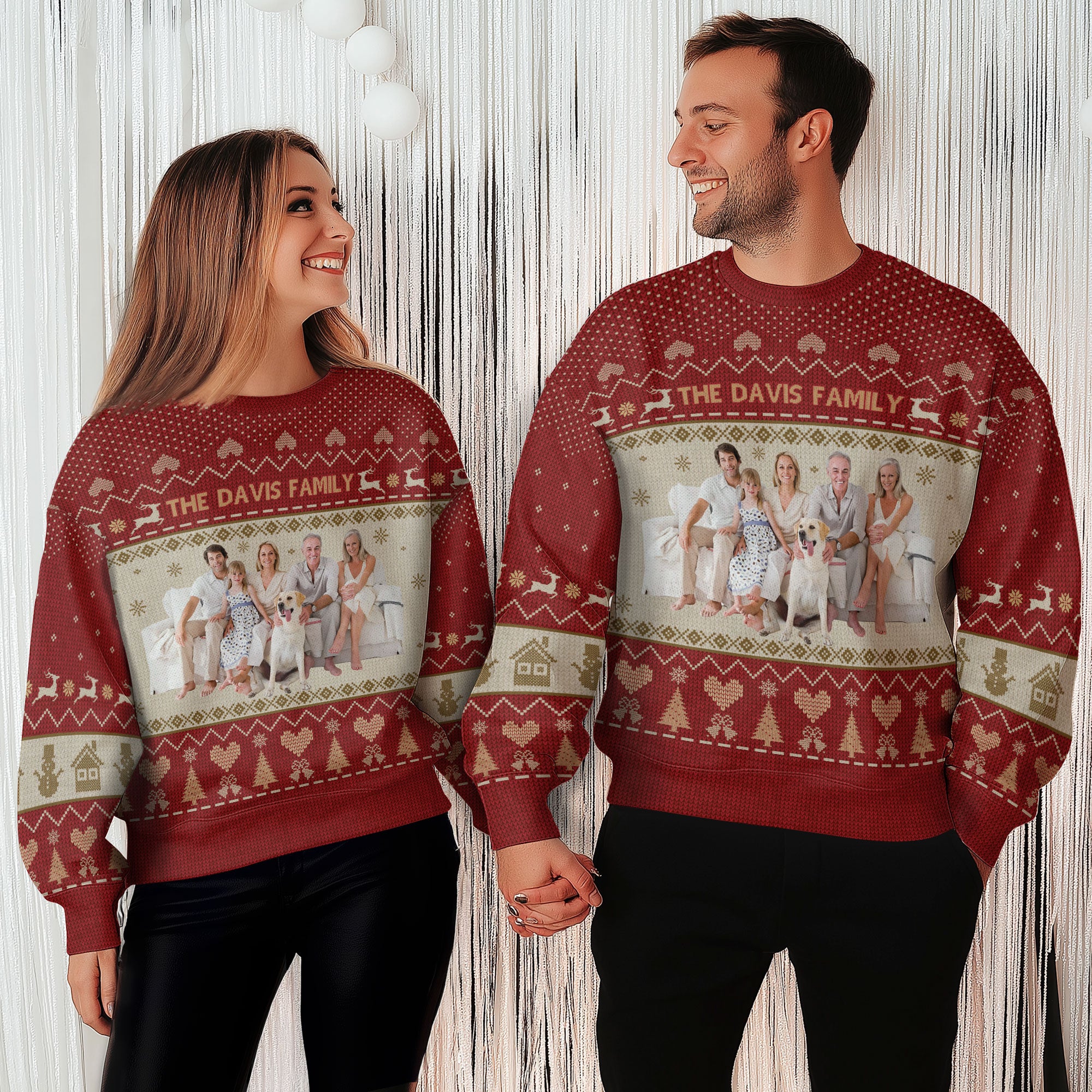 Custom Face Ugly Christmas Sweater – Personalized Photo Holiday Sweatshirt, Funny Xmas Gift