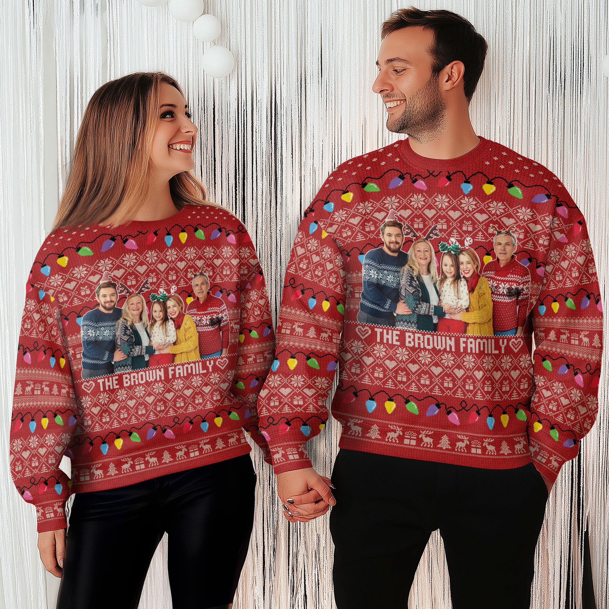 Custom Face Christmas Sweater – Personalized Ugly Holiday Sweatshirt, Funny Family Xmas Gift