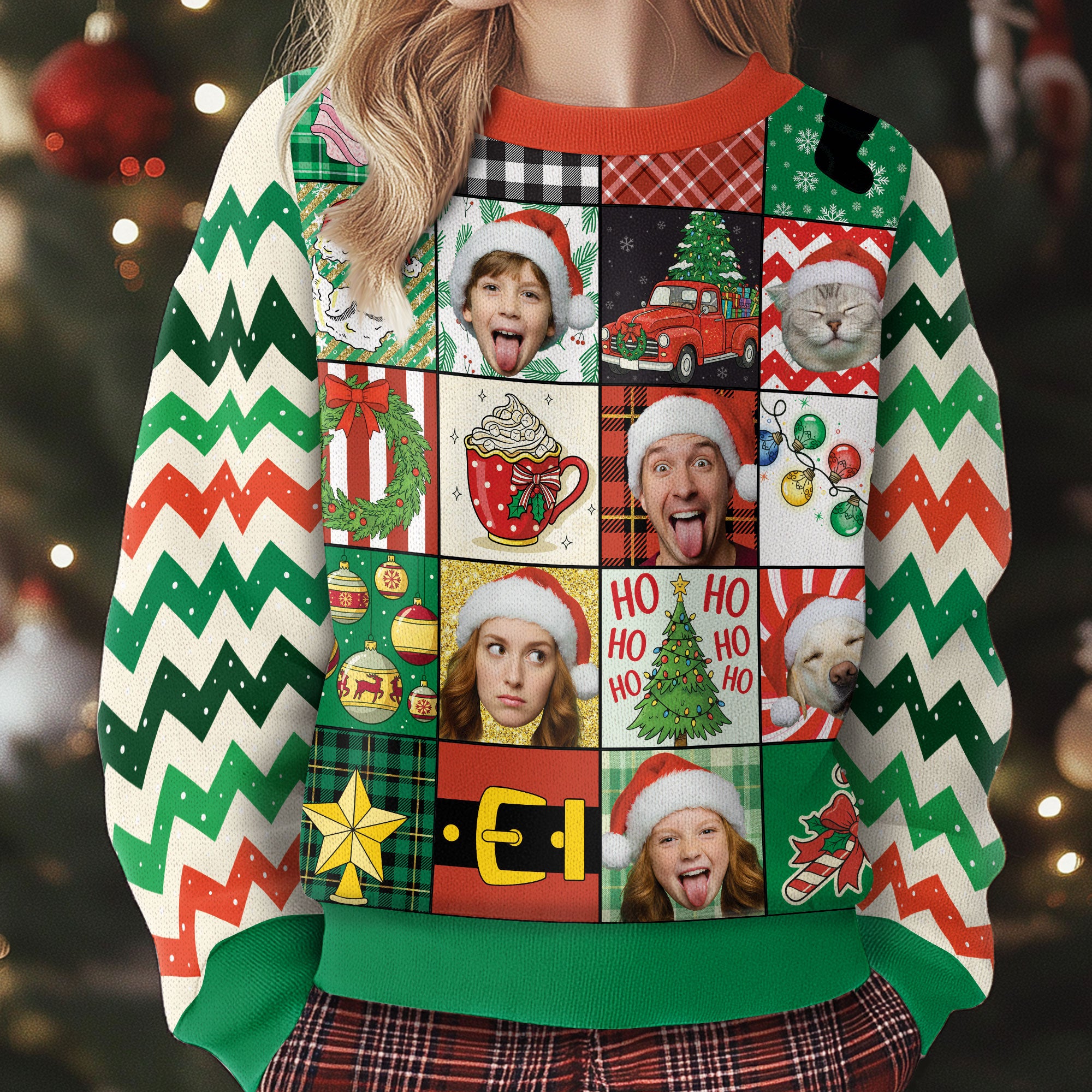 Custom Ugly Christmas Sweater – Personalized Photo Holiday Sweater for Family, Pets & Gifts