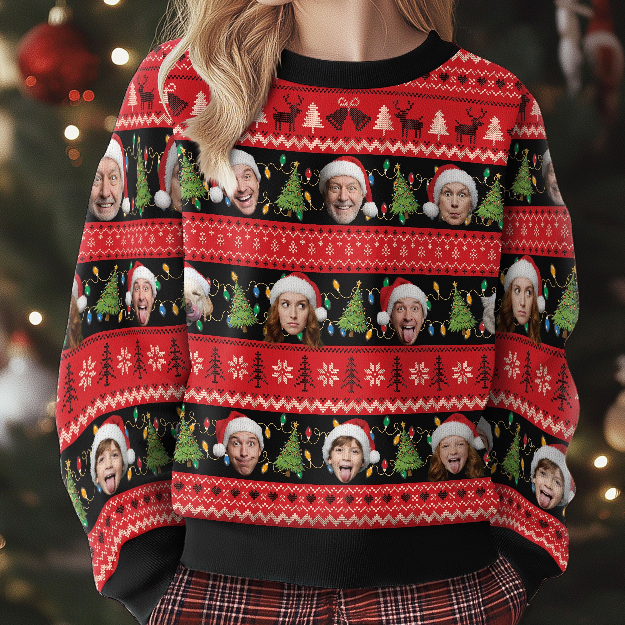 Custom Ugly Christmas Sweater – Personalized Photo Festive Knit for Family, Pets & Holiday Gifts