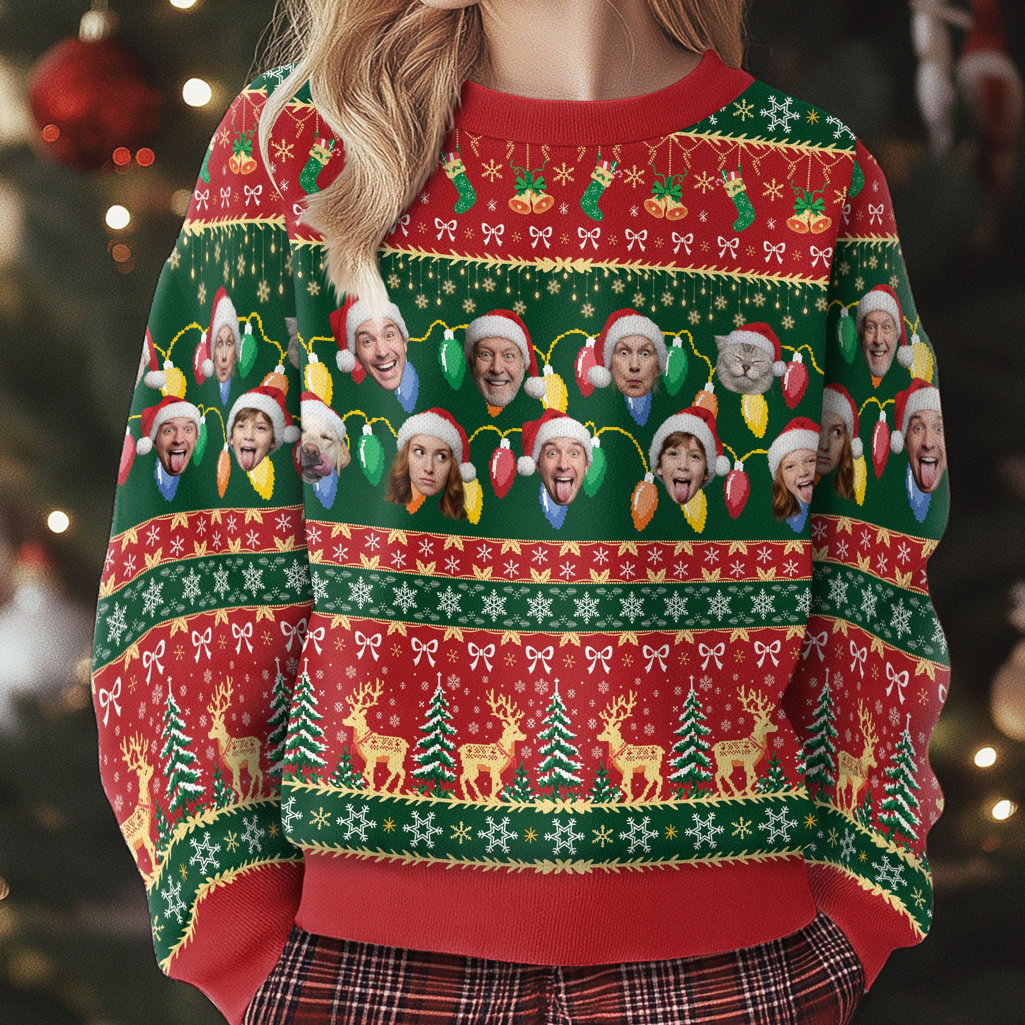 Custom Ugly Christmas Sweater – Personalized Photo Holiday Knit for Family, Pets & Festive Celebrations