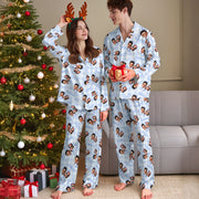 Custom Name Couples Matching Pajama Pants – Personalized Christmas PJs Gift for Him Her Sleepwear